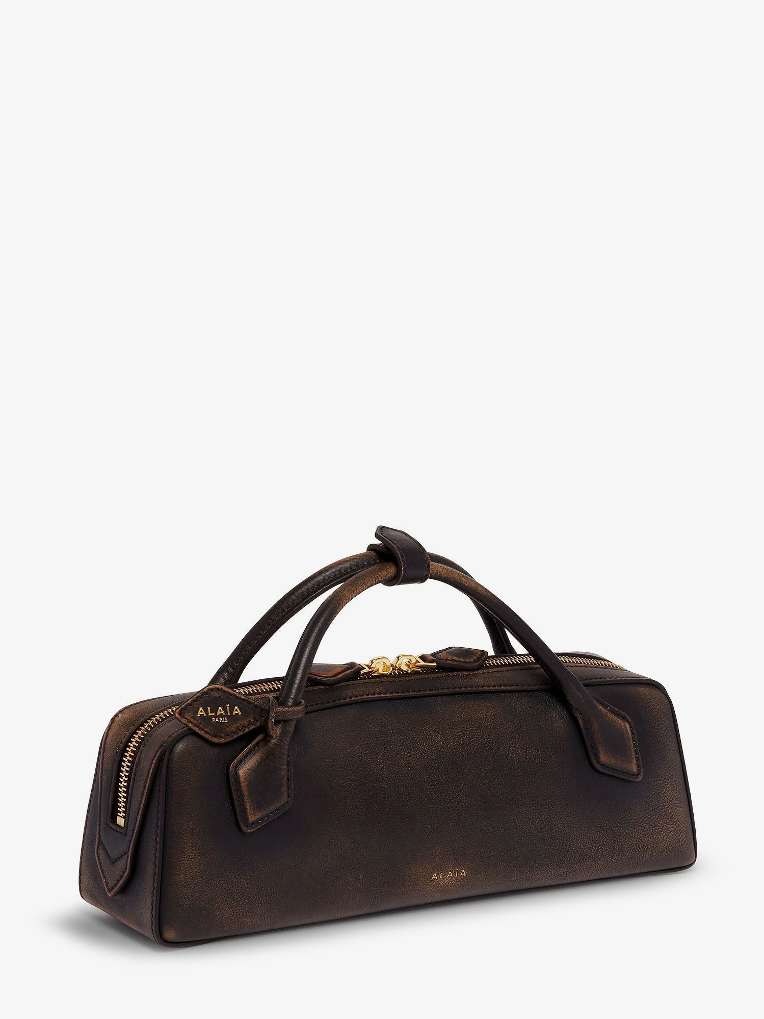 Alaïa Teckel Used-effect Leather Handbag