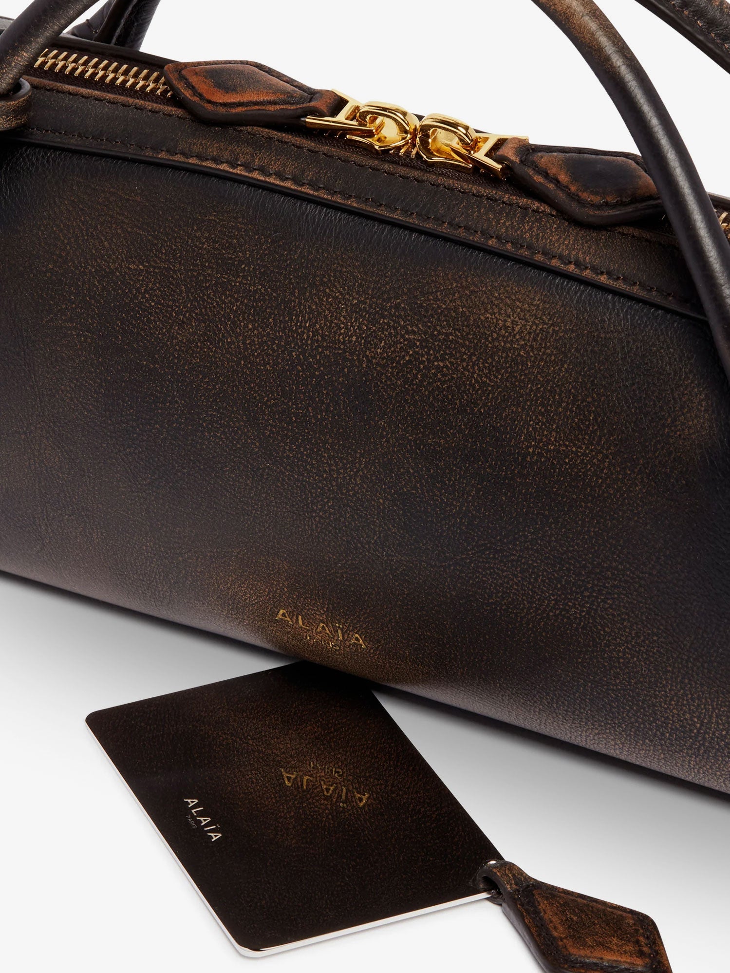 Alaïa Teckel Used-effect Leather Handbag