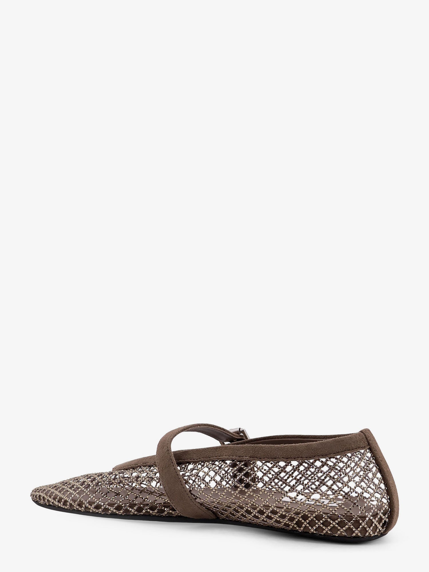 Alaïa Flat Mesh Ballerinas With Rhinestone Detail