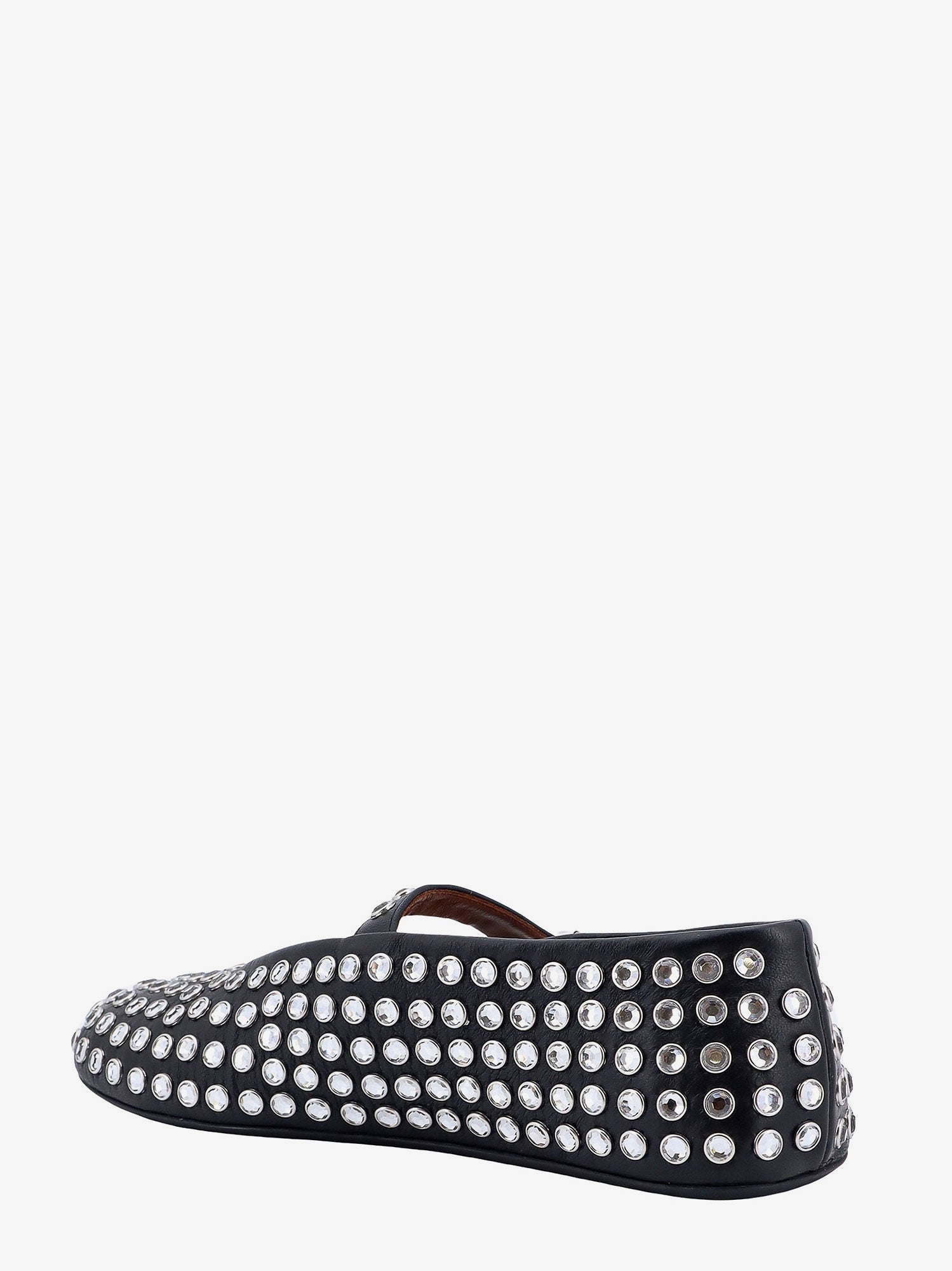 Alaïa Leather Ballet Flats With Rhinestones