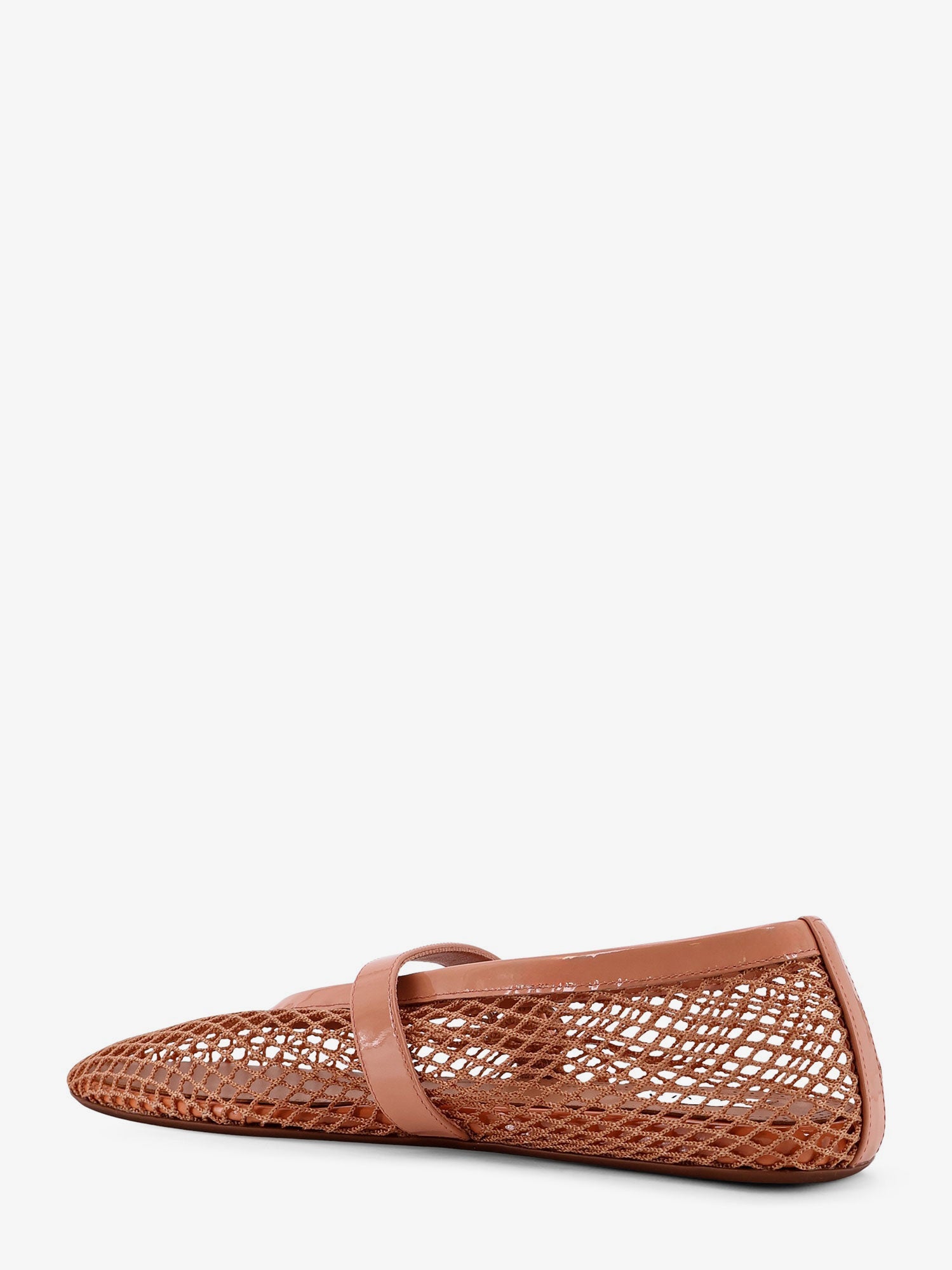 Alaïa Fishnet Ballet Flats With Leather Profiles