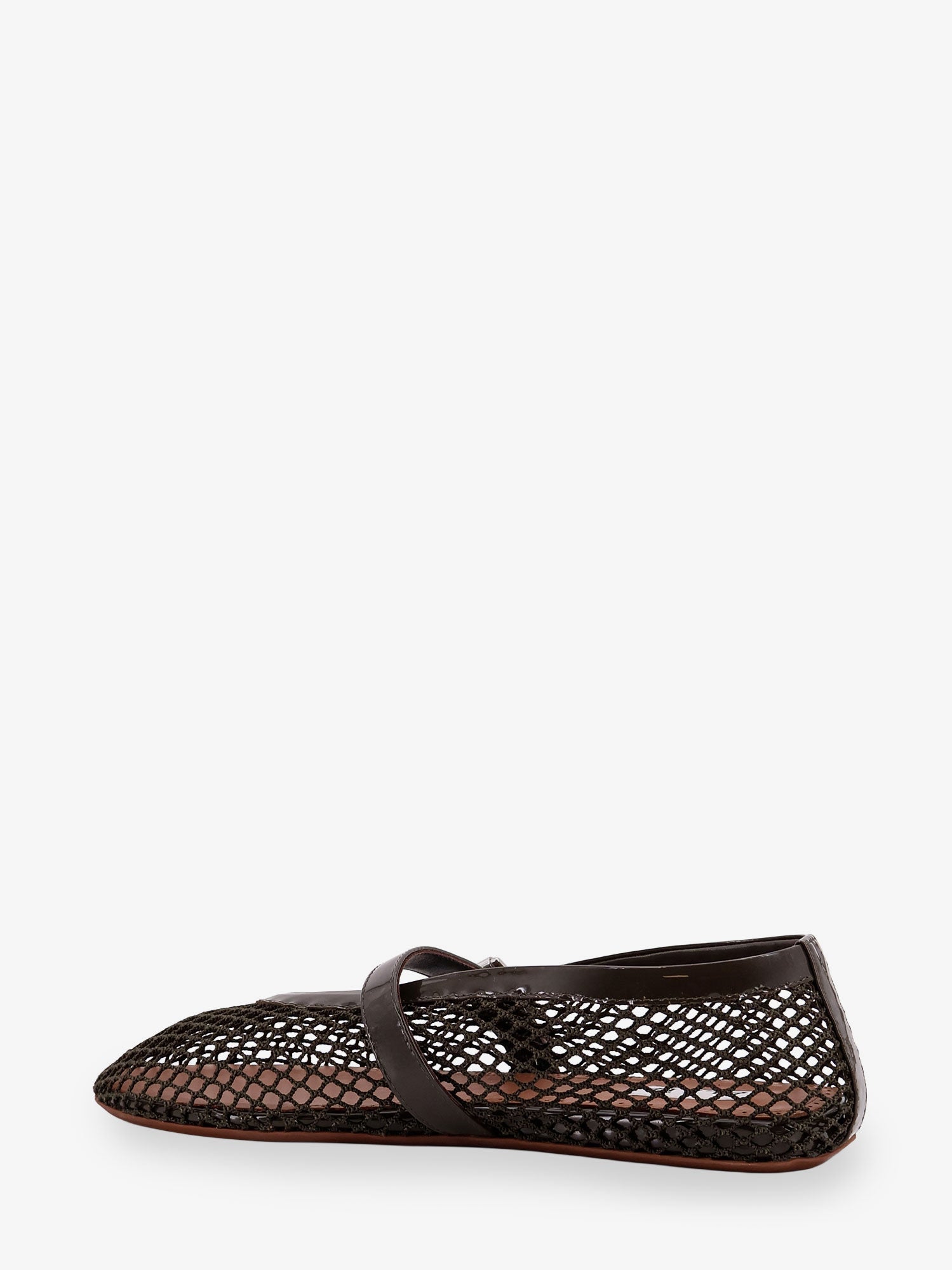 Alaïa Ballet Flats Mesh Ballerinas With Patent Leather Profiles