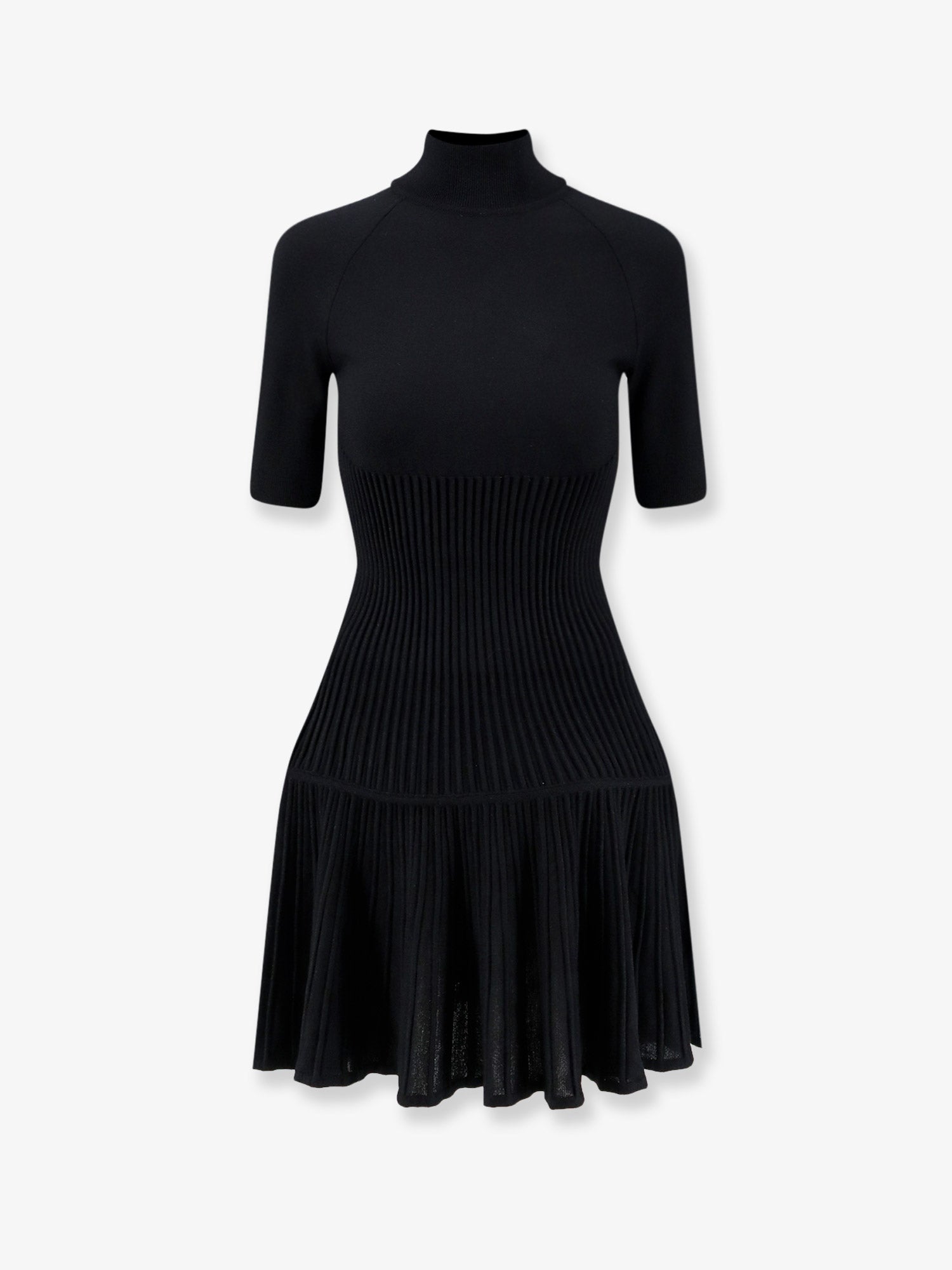 Alaïa Crinoline Wool Blend Short Dress
