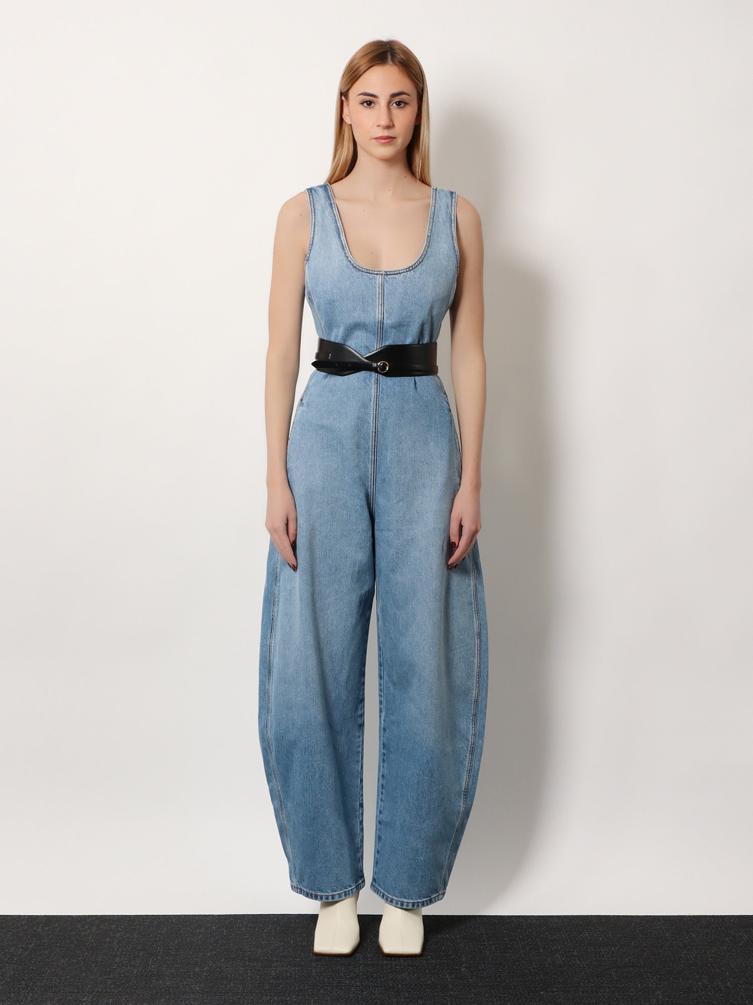 Alaïa Round Denim Jumpsuit