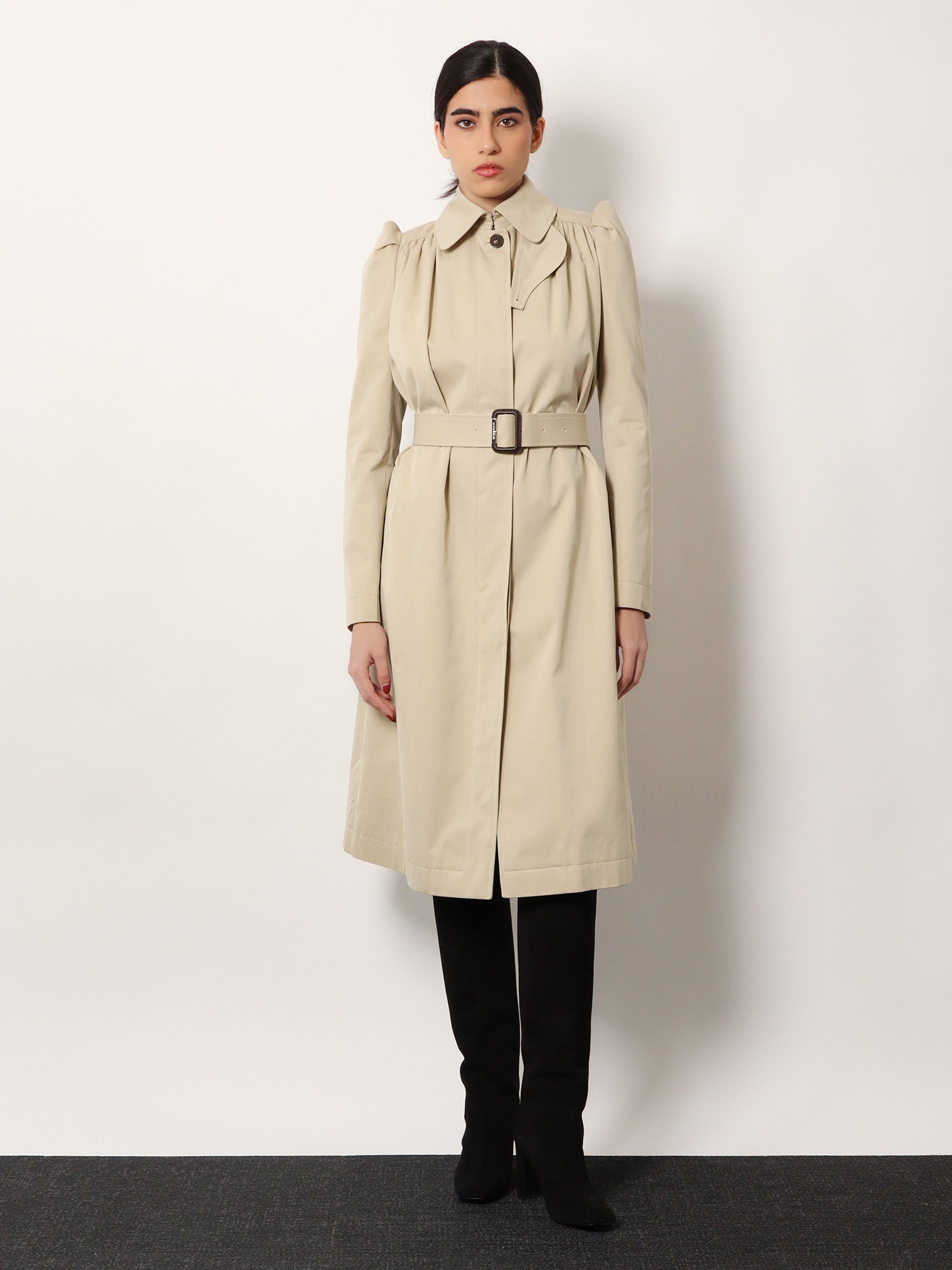 Alexander McQueen Cotton Trench With Puff Sleeves