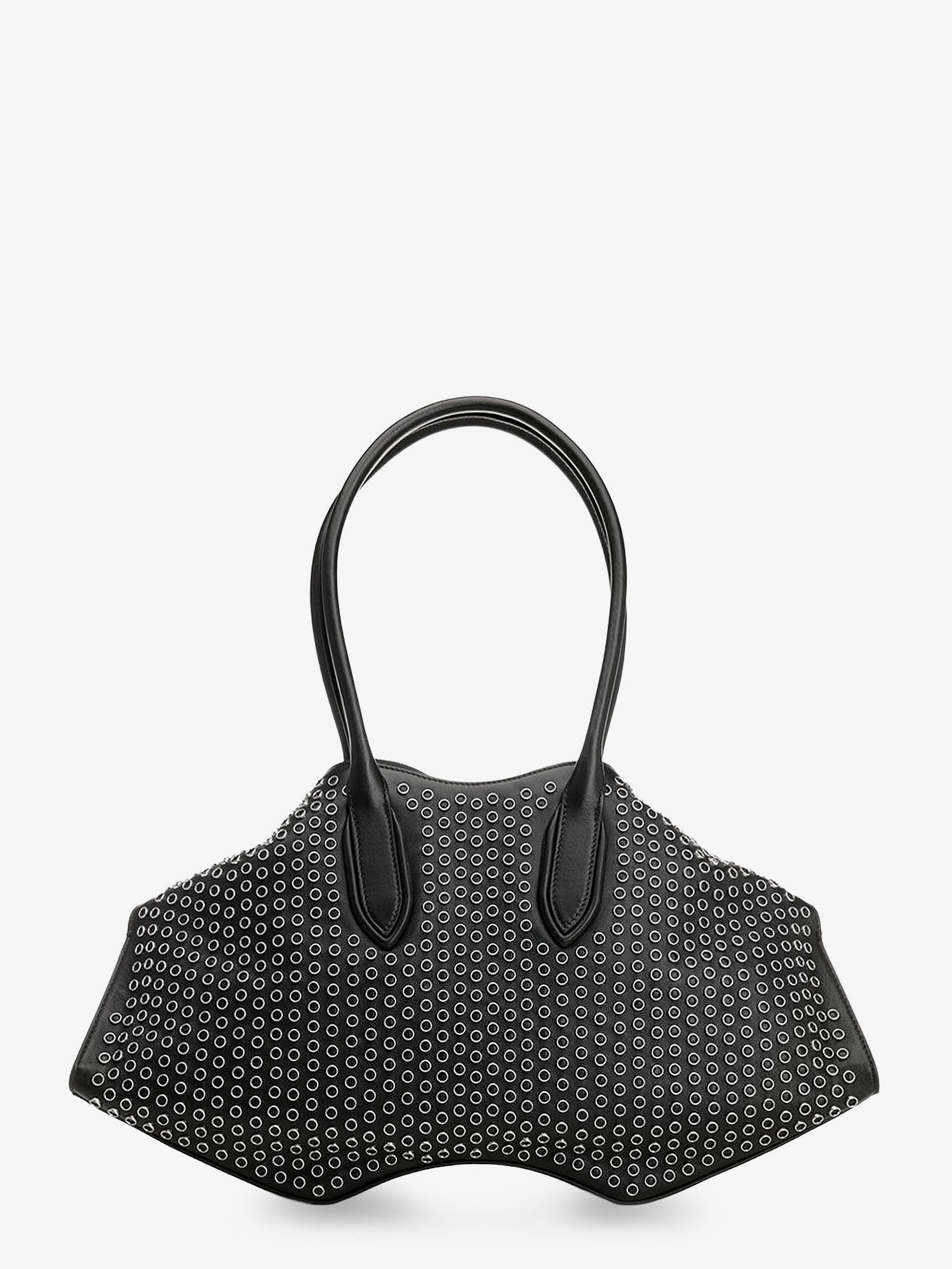 Alexander McQueen Manta Leather Shoulder Bag With All-over Metal Details