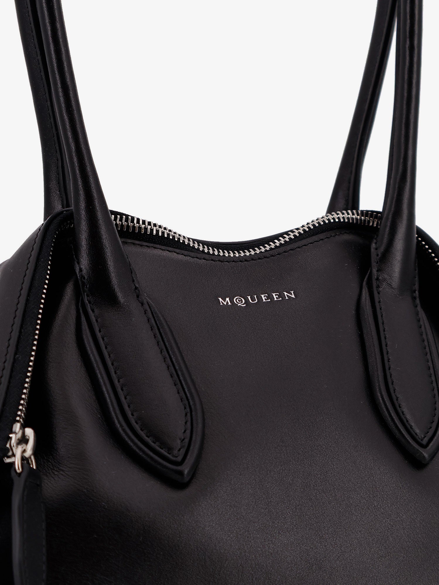 Alexander McQueen Manta Leather Shoulder Bag With All-over Metal Details