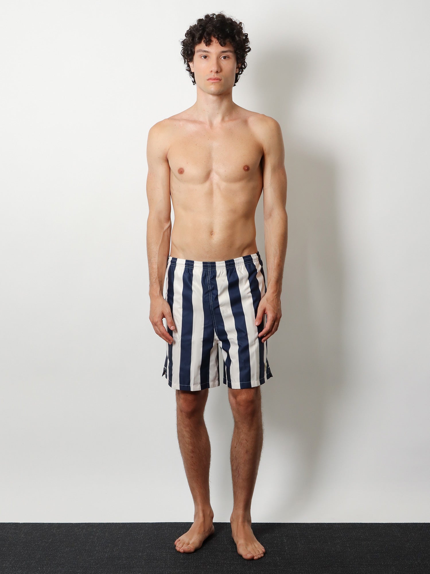 AMI Paris Nylon Swim Shorts With Striped Pattern