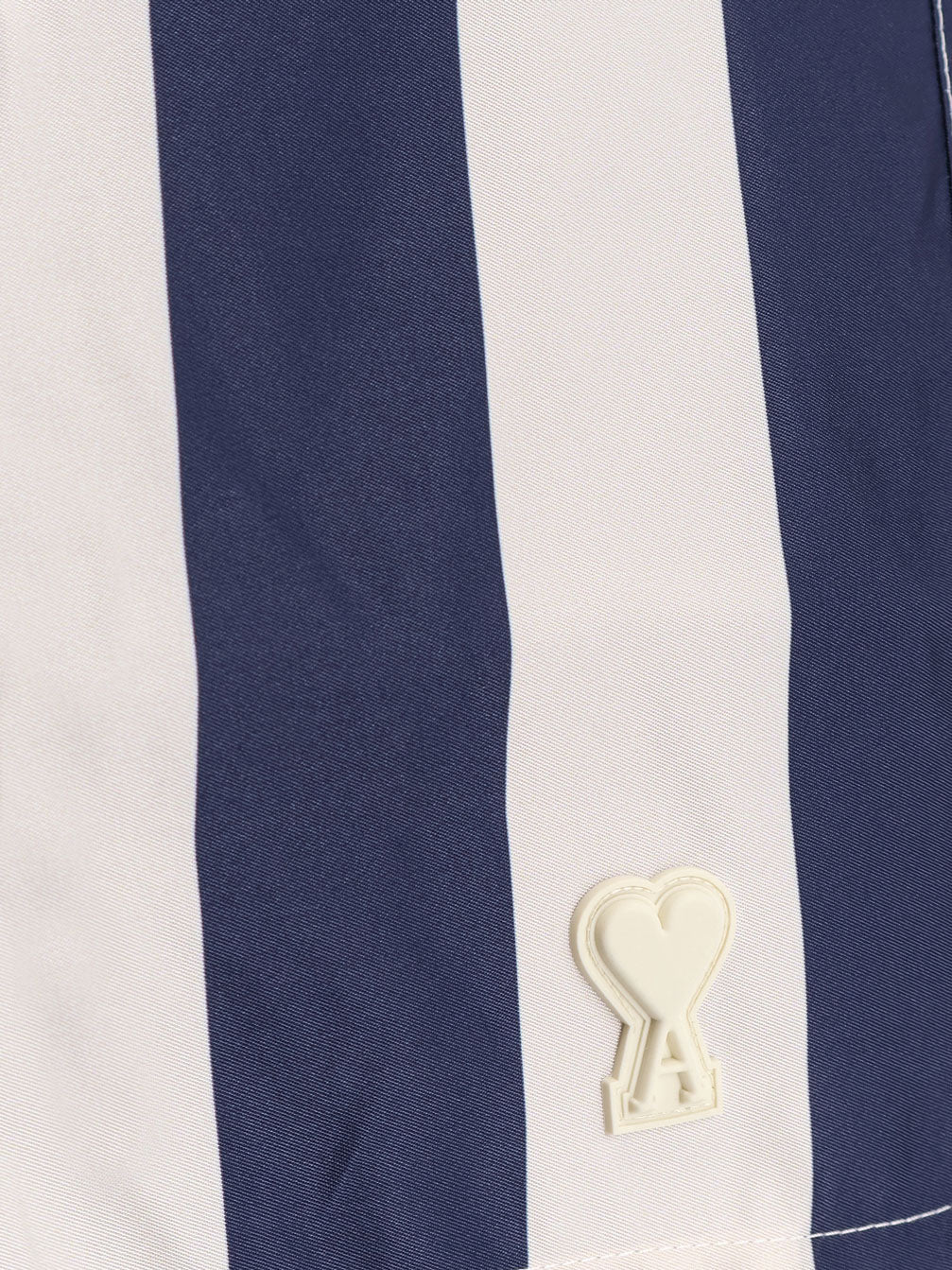 AMI Paris Nylon Swim Shorts With Striped Pattern