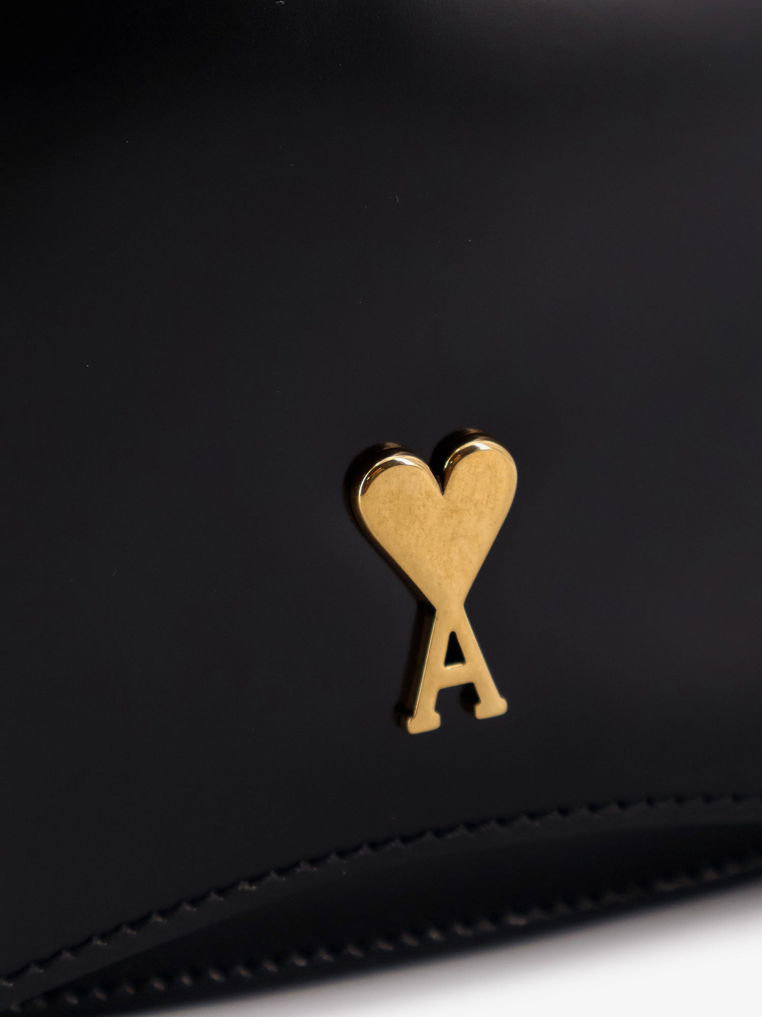 AMI Paris Leather Crossbody Bag With Monogram Logo