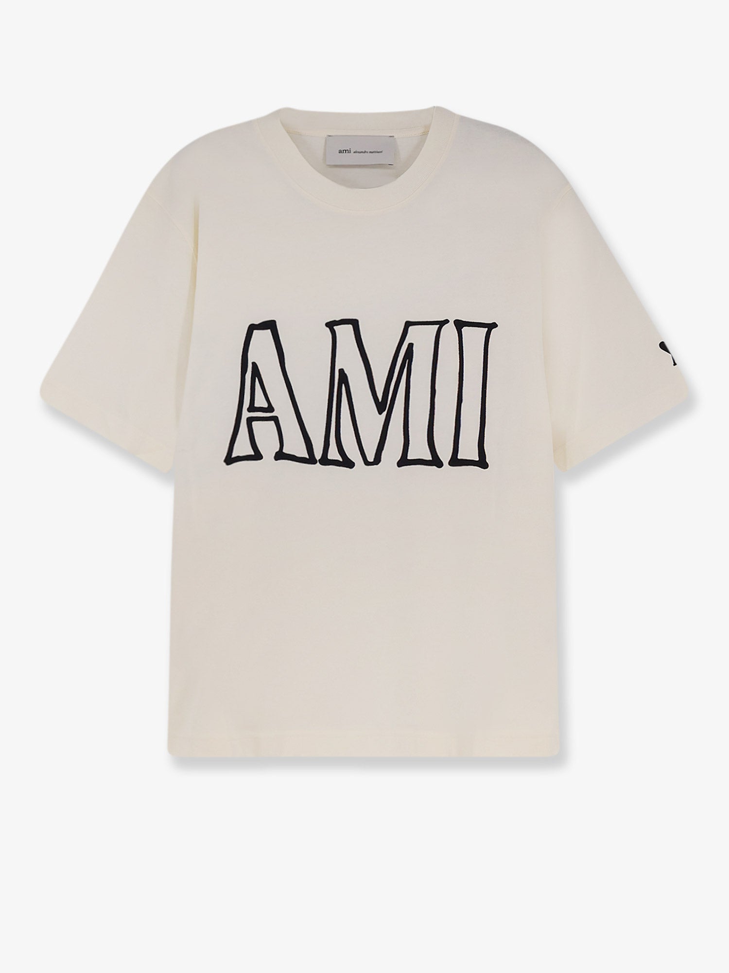 AMI Paris Cotton T-shirt With Maxi Frontal Logo