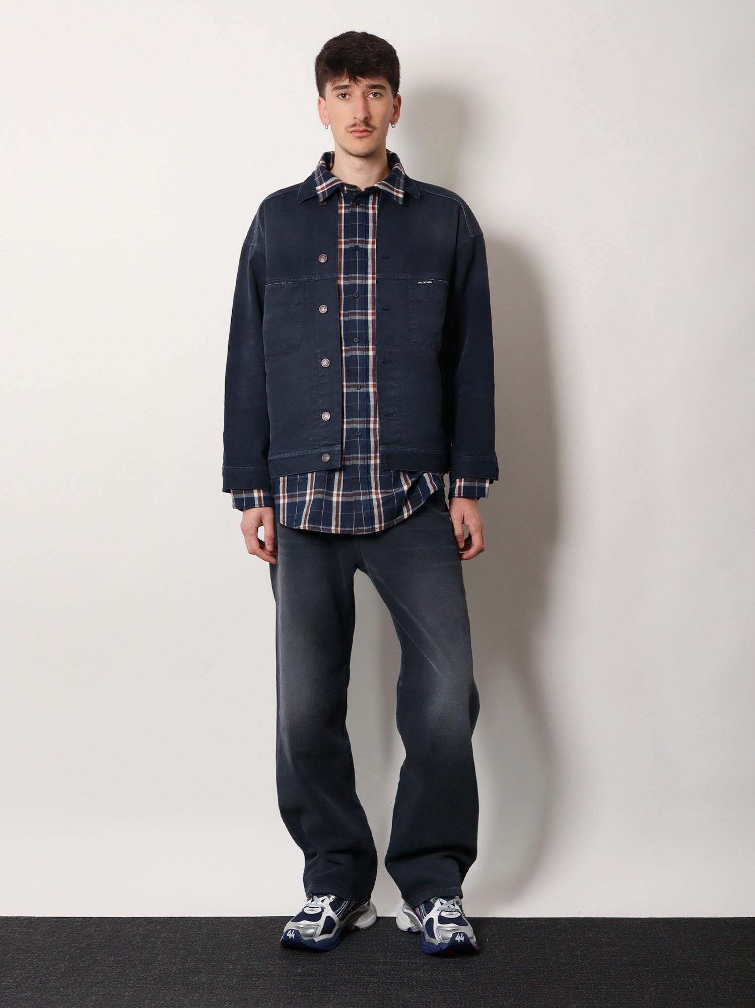 Balenciaga Canvas Jacket With Madras Inserts