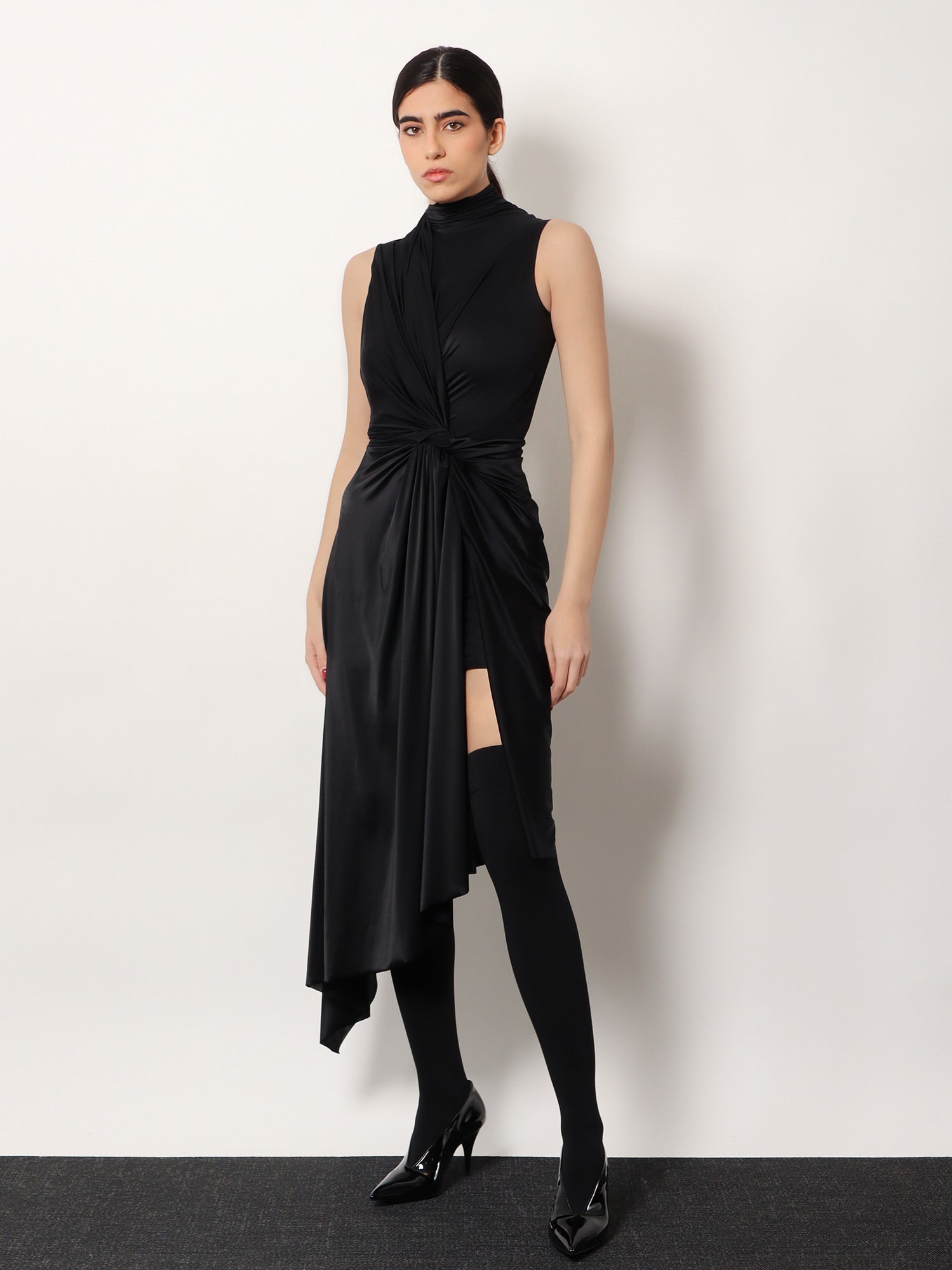Balenciaga Stretch Fabric Long Asymmetrical Dress