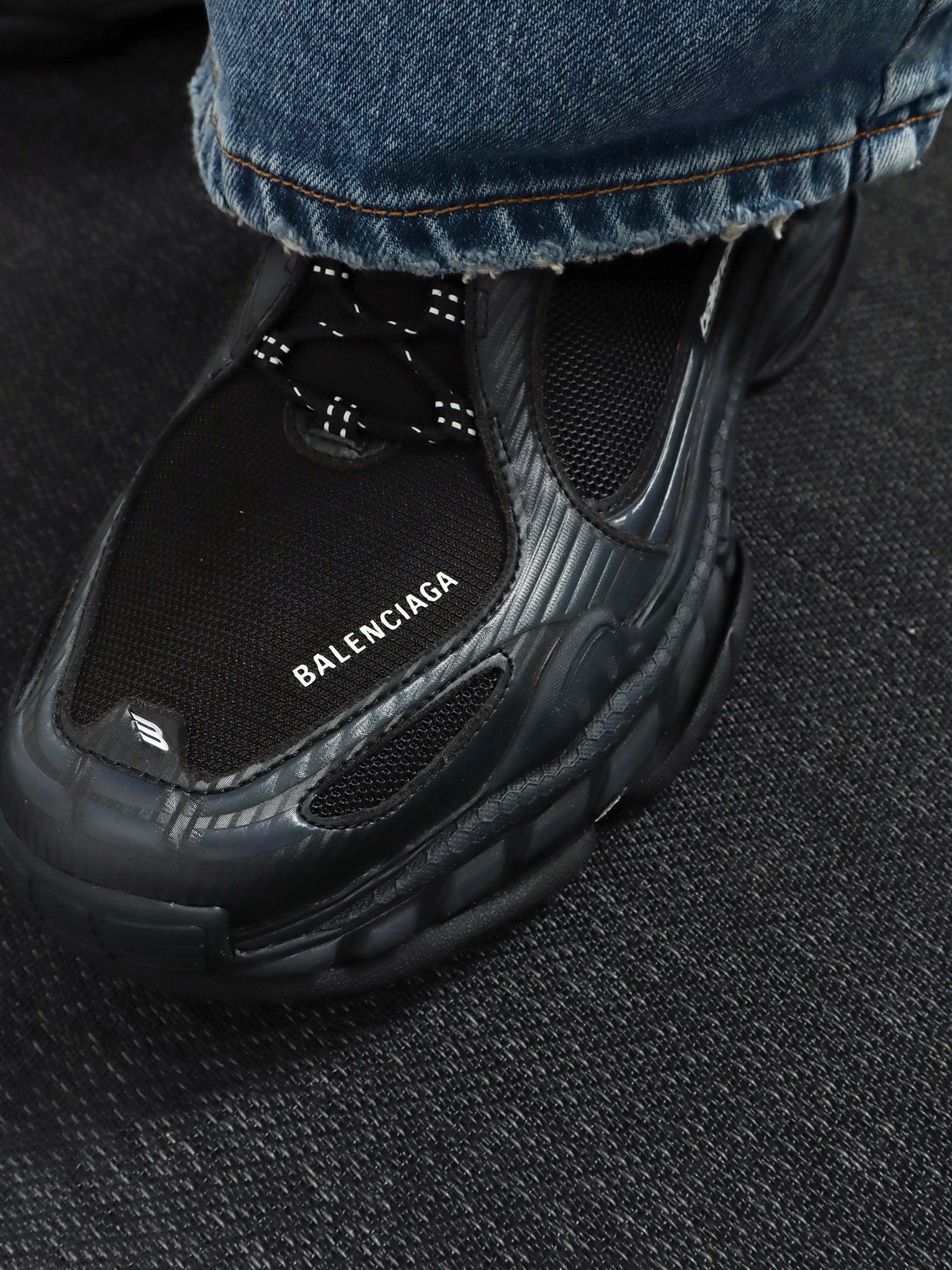 Balenciaga Triple S.2 Gradient Mesh Sneakers With Used-effect Nylon Inserts