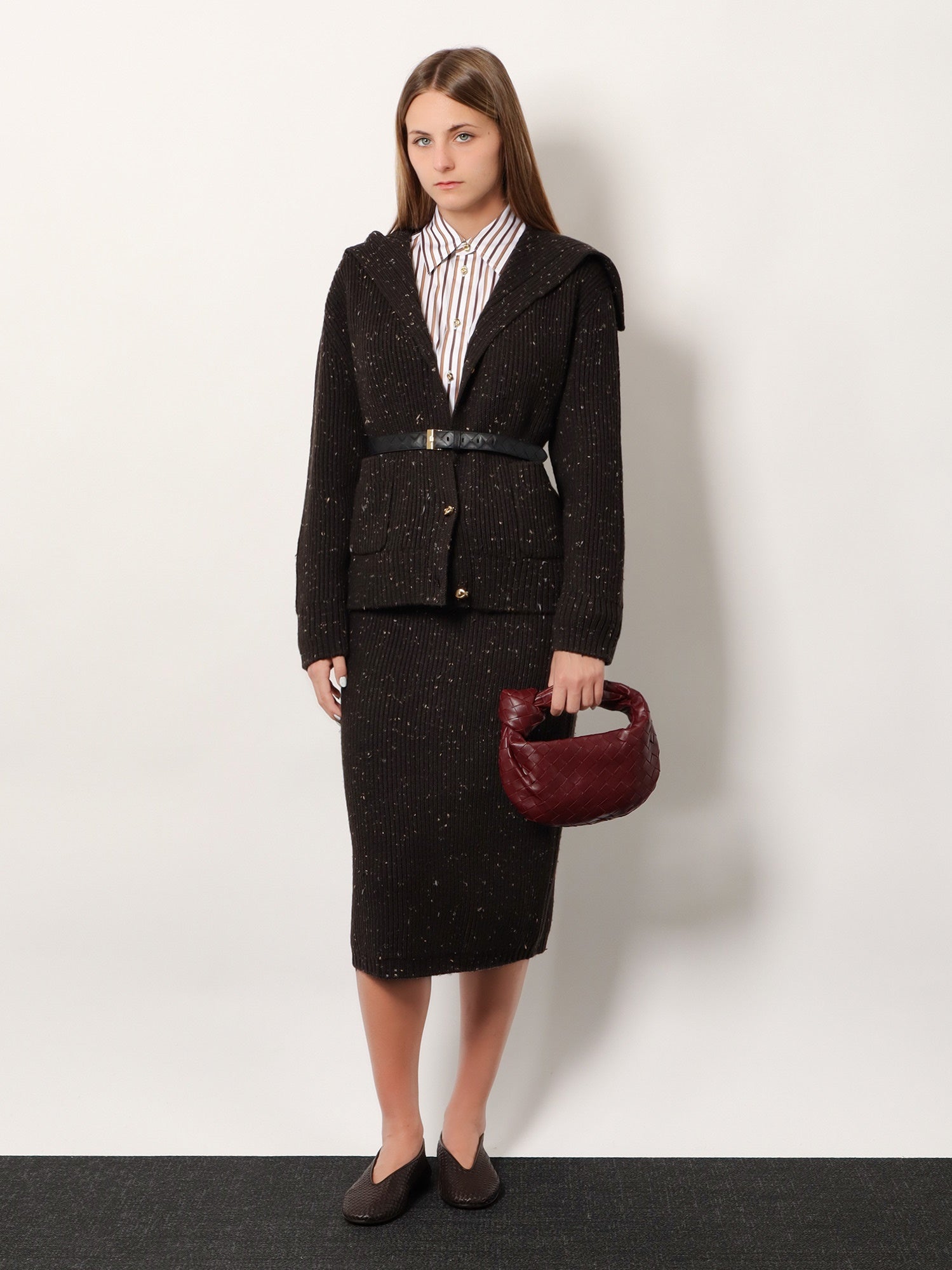 Bottega Veneta Mini Jodie Leather Handbag With Intrecciato Motif