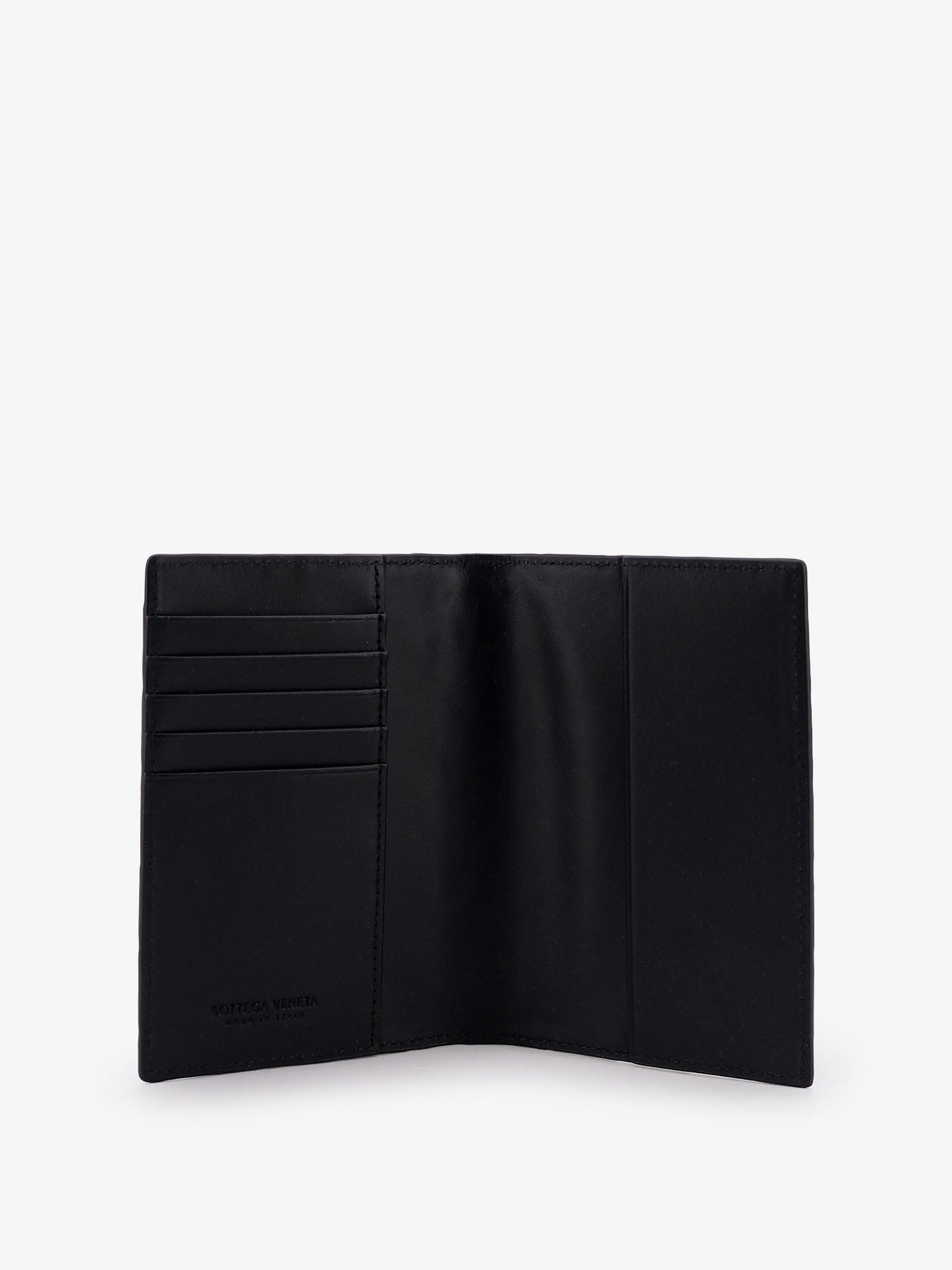 Bottega Veneta Leather Passport Holder With Intrecciato Motif