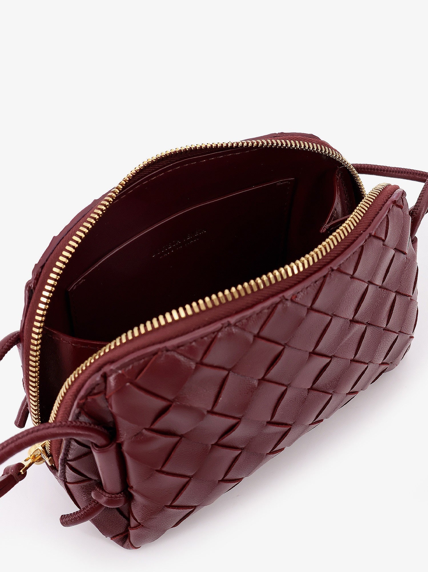 Bottega Veneta Concert Pouch Leather Crossbody Bag With Intrecciato Motif