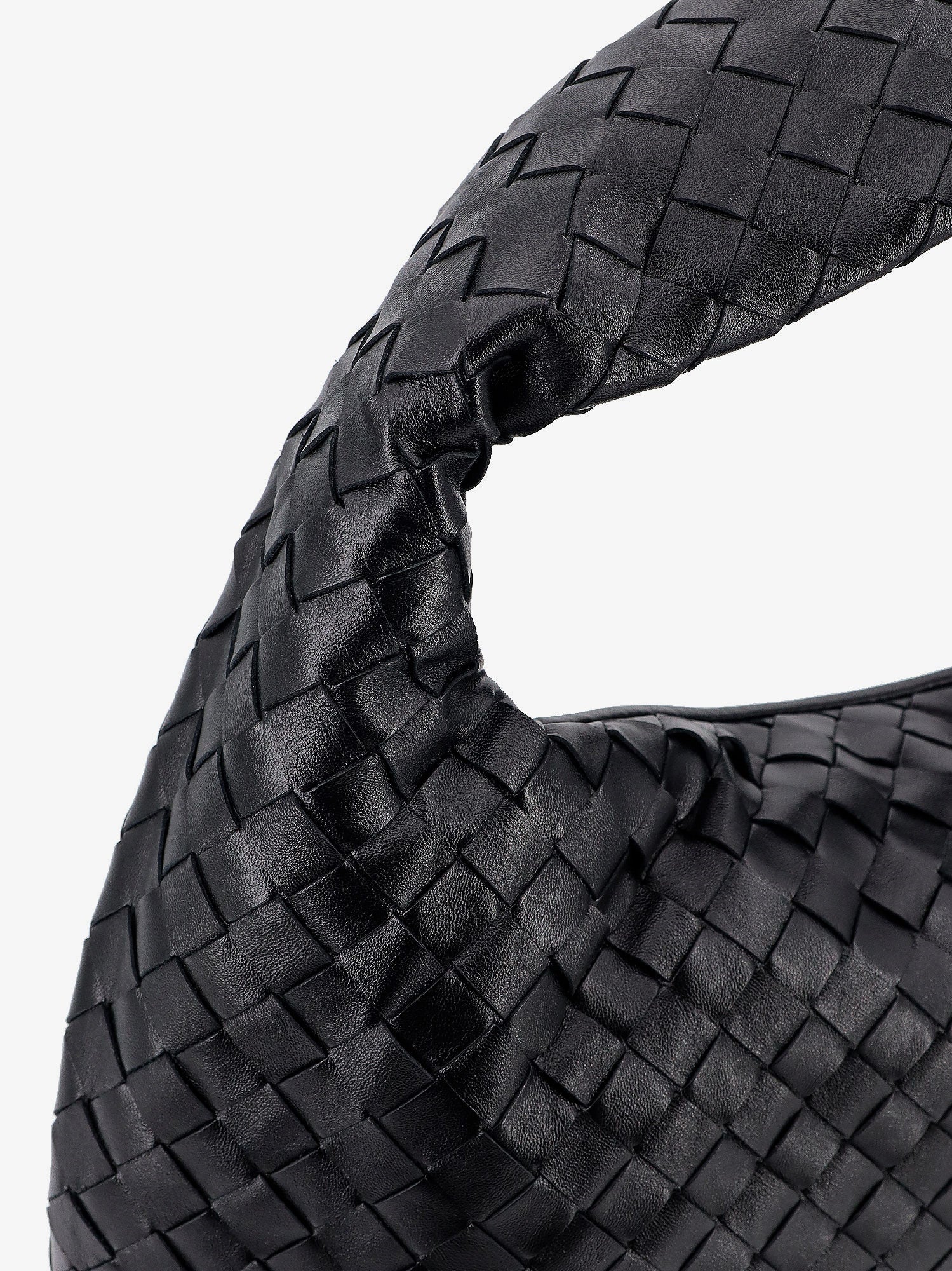 Bottega Veneta Hop Leather Shoulder Bag With Intrecciato Motif