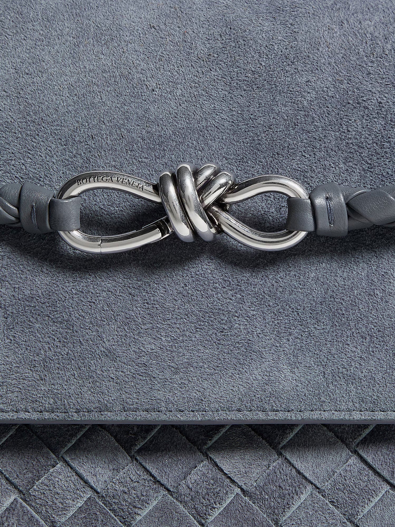 Bottega Veneta Andiamo Messenger Suede Shoulder Bag With Intrecciato Motif
