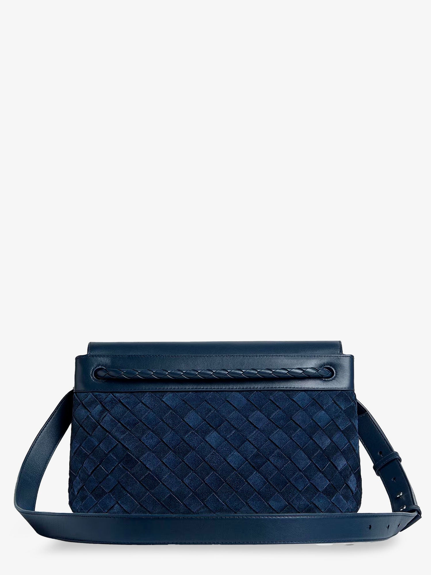 Bottega Veneta Andiamo Messenger Suede Crossbody Bag With Intrecciato Motif
