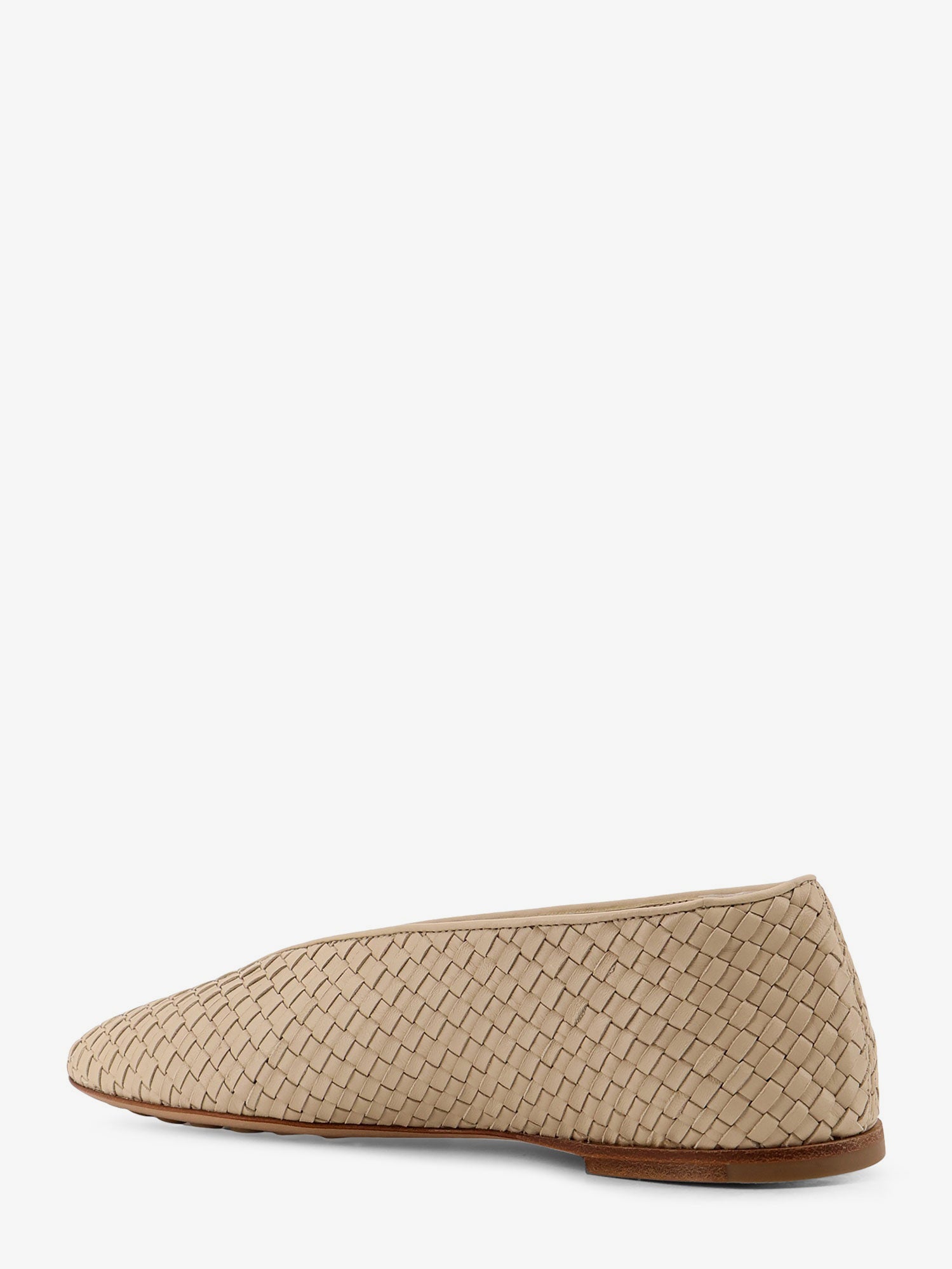 Bottega Veneta Rosa Flat Leather Ballerinas With Intrecciato Motif