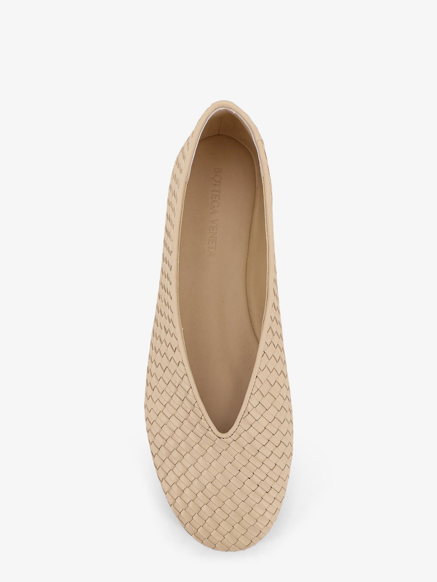 Bottega Veneta Rosa Flat Leather Ballerinas With Intrecciato Motif