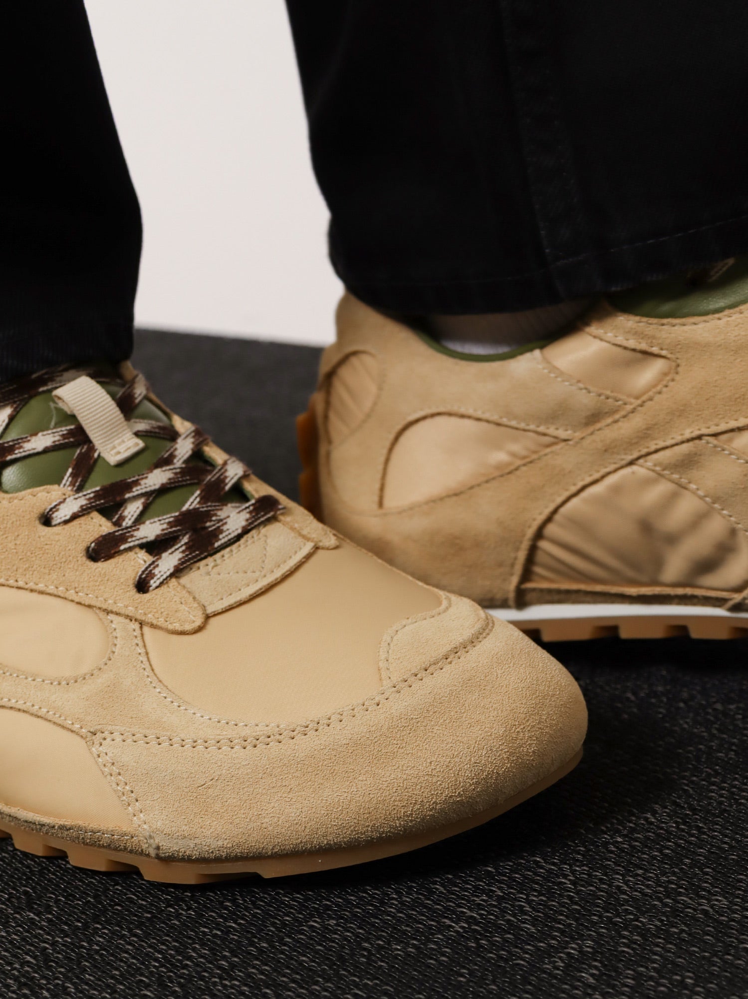 Bottega Veneta Orbit Flash Suede And Nylon Blend Sneakers