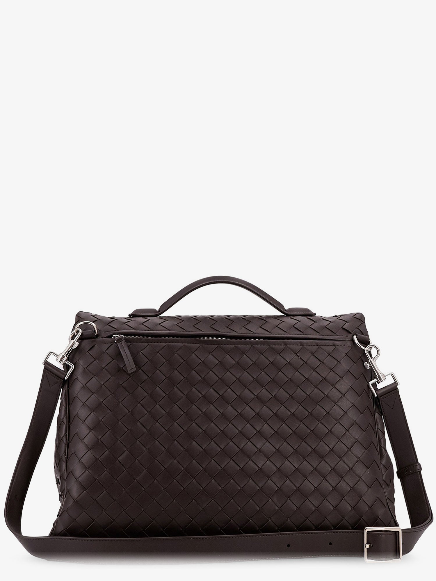 Bottega Veneta Leather Archivist Business Bag With Intrecciato Pattern
