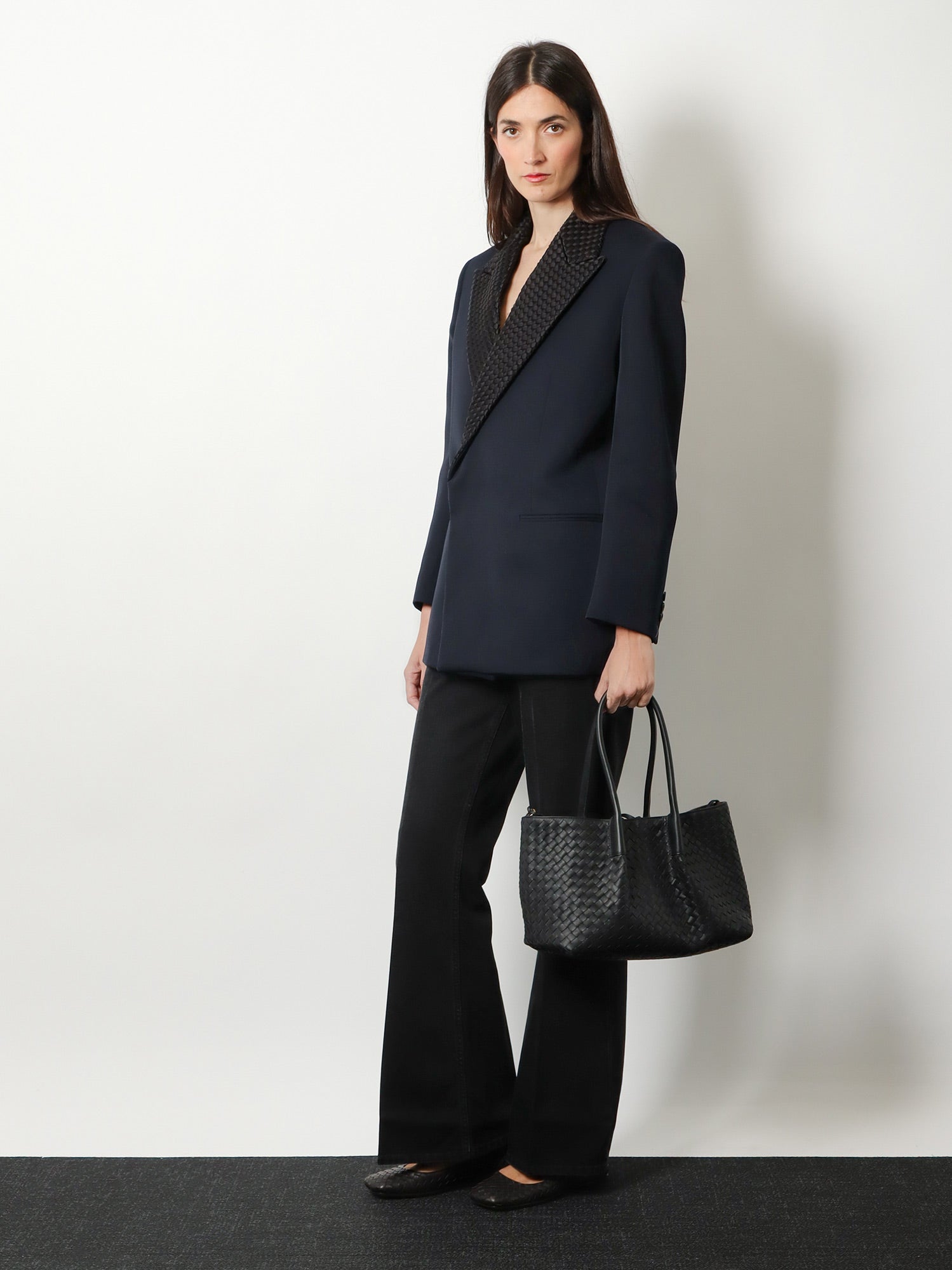 Bottega Veneta Pinacoteca Leather Handbag With Intrecciato Motif