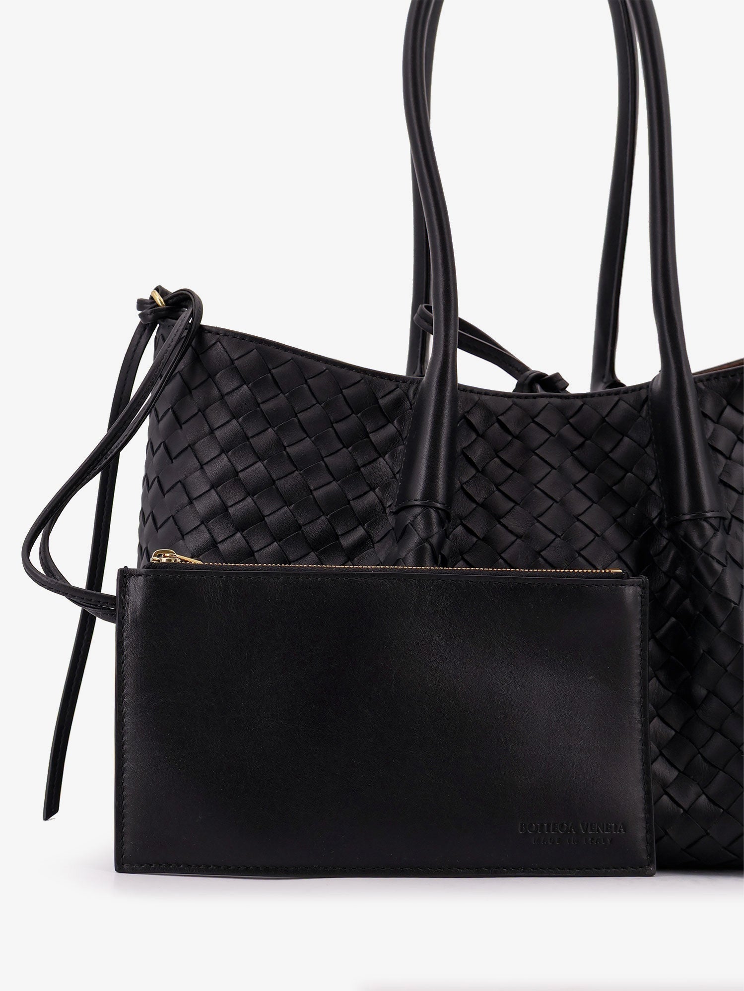 Bottega Veneta Pinacoteca Leather Handbag With Intrecciato Motif