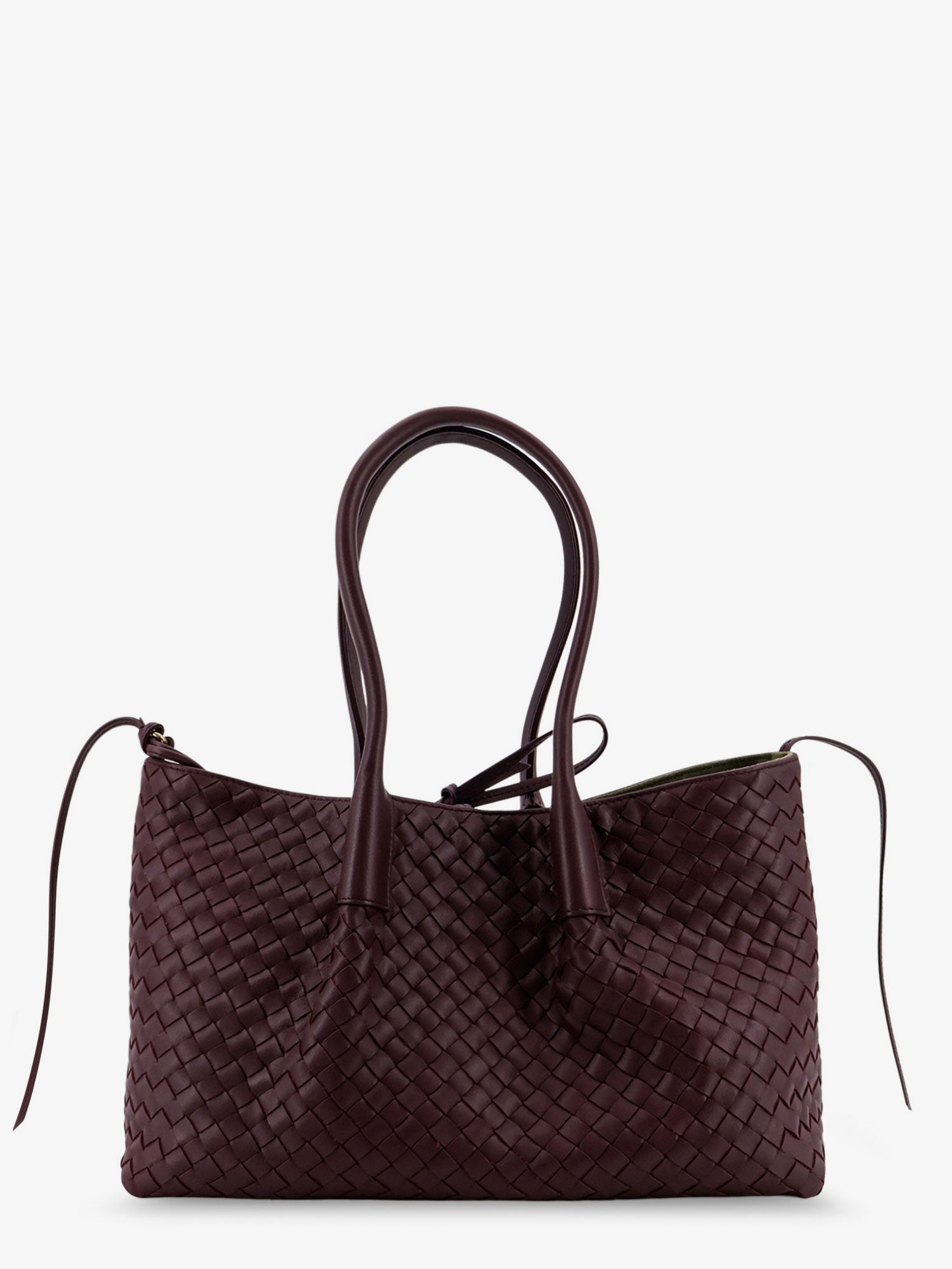 Bottega Veneta Pinacoteca Leather Handbag With Intrecciato Motif