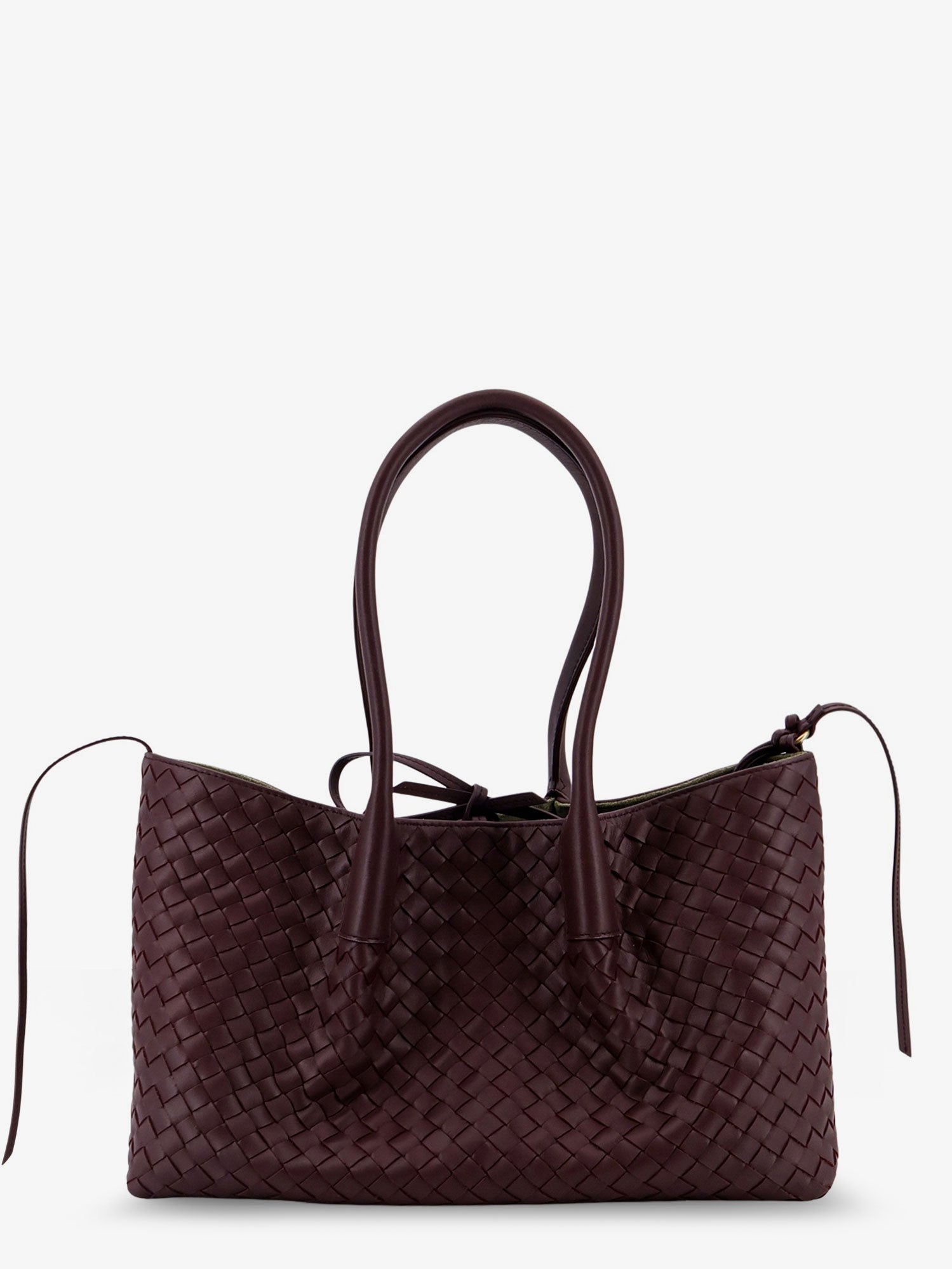 Bottega Veneta Pinacoteca Leather Handbag With Intrecciato Motif