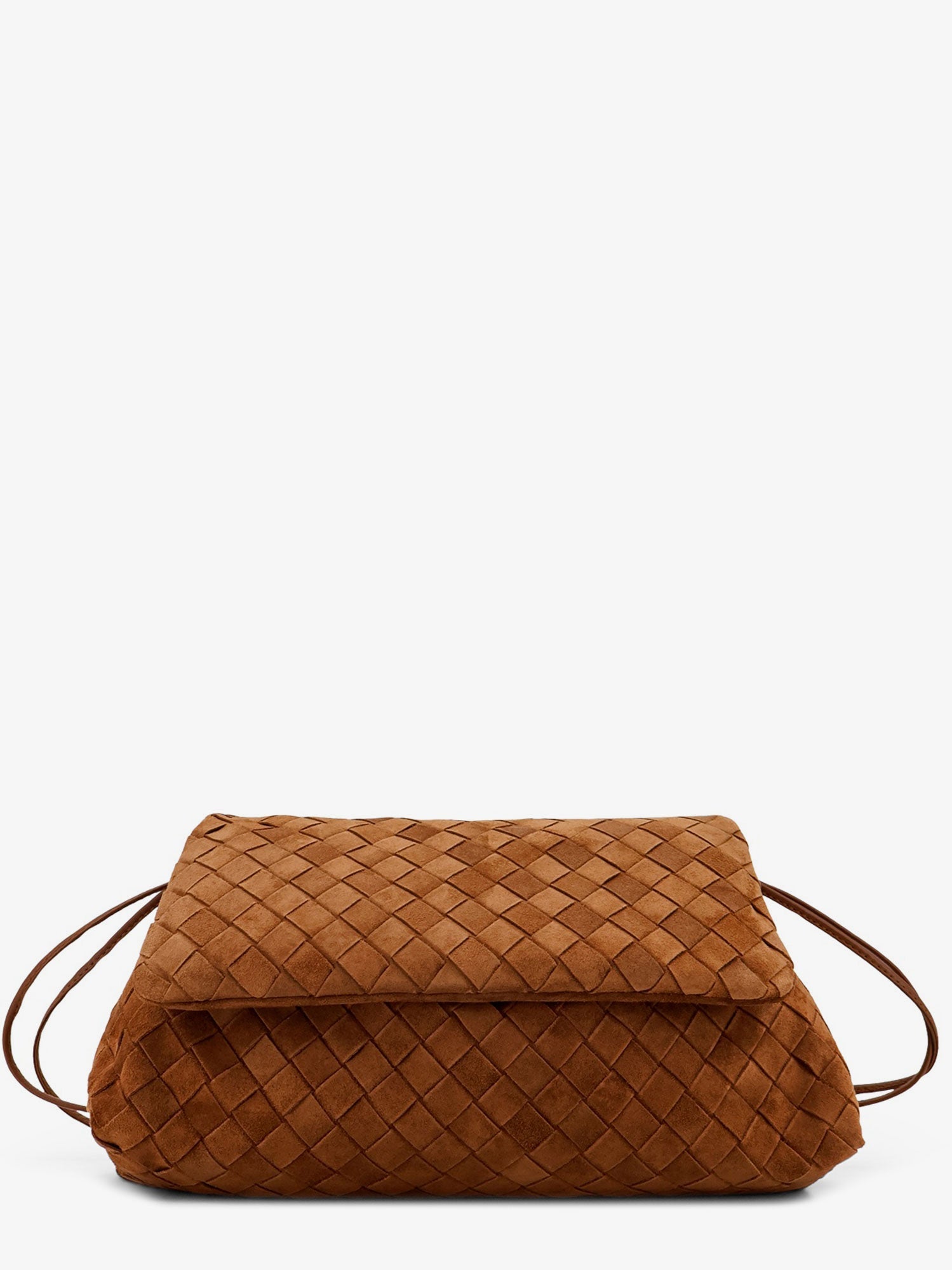 Bottega Veneta Giorno Suede Shoulder Bag With Intrecciato Motif