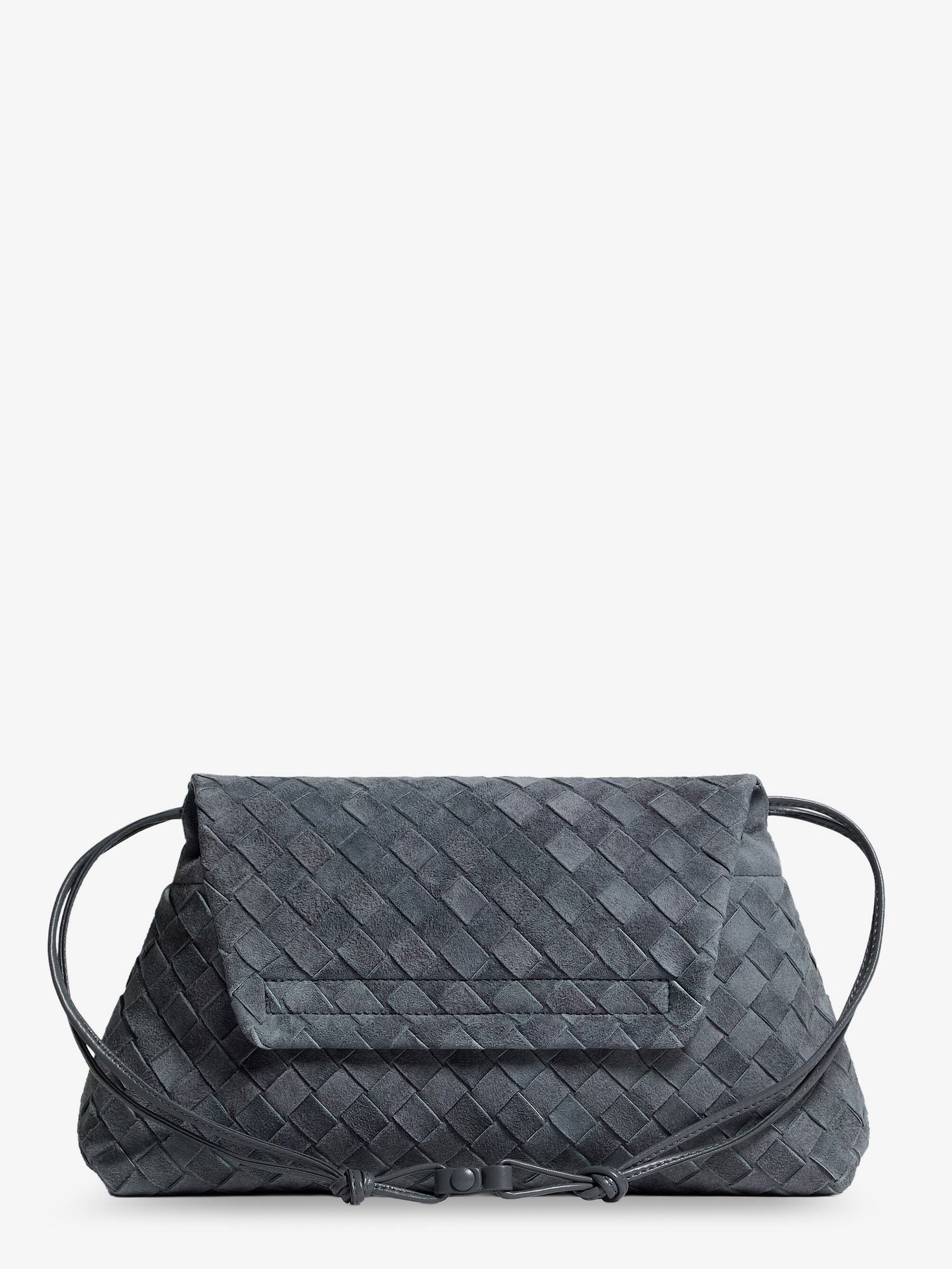 Bottega Veneta Giorno Suede Shoulder Bag With Intrecciato Motif