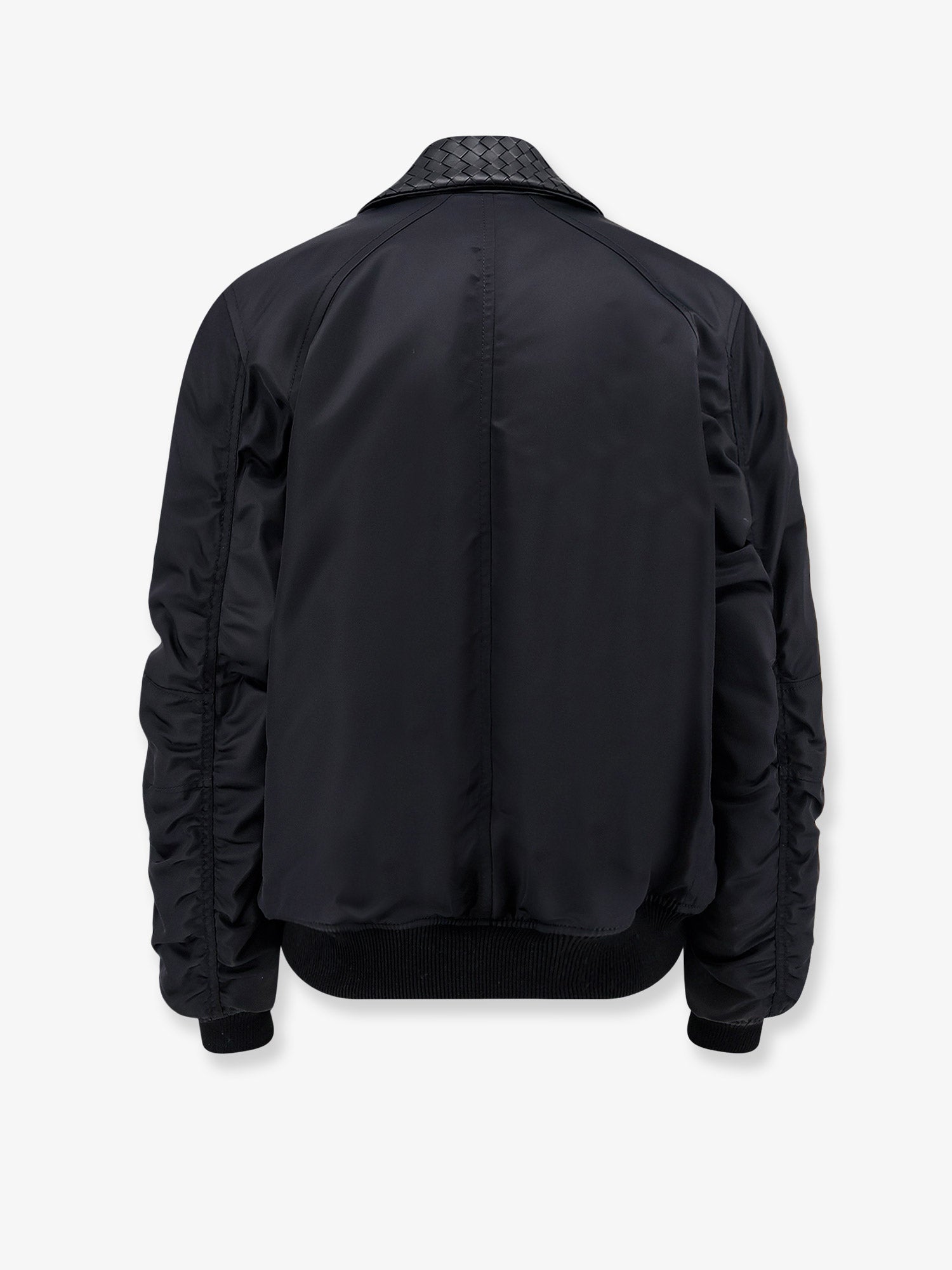 Bottega Veneta Nylon Jacket With Intrecciato Leather Collar