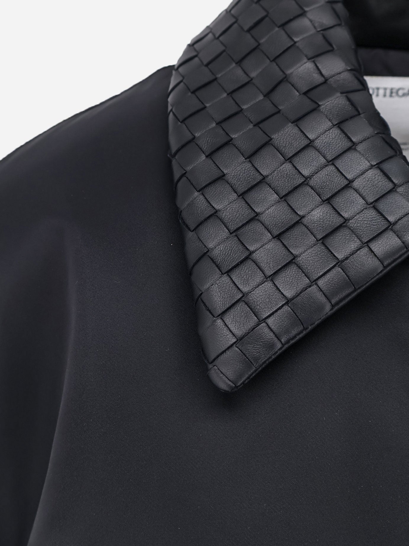 Bottega Veneta Nylon Jacket With Intrecciato Leather Collar