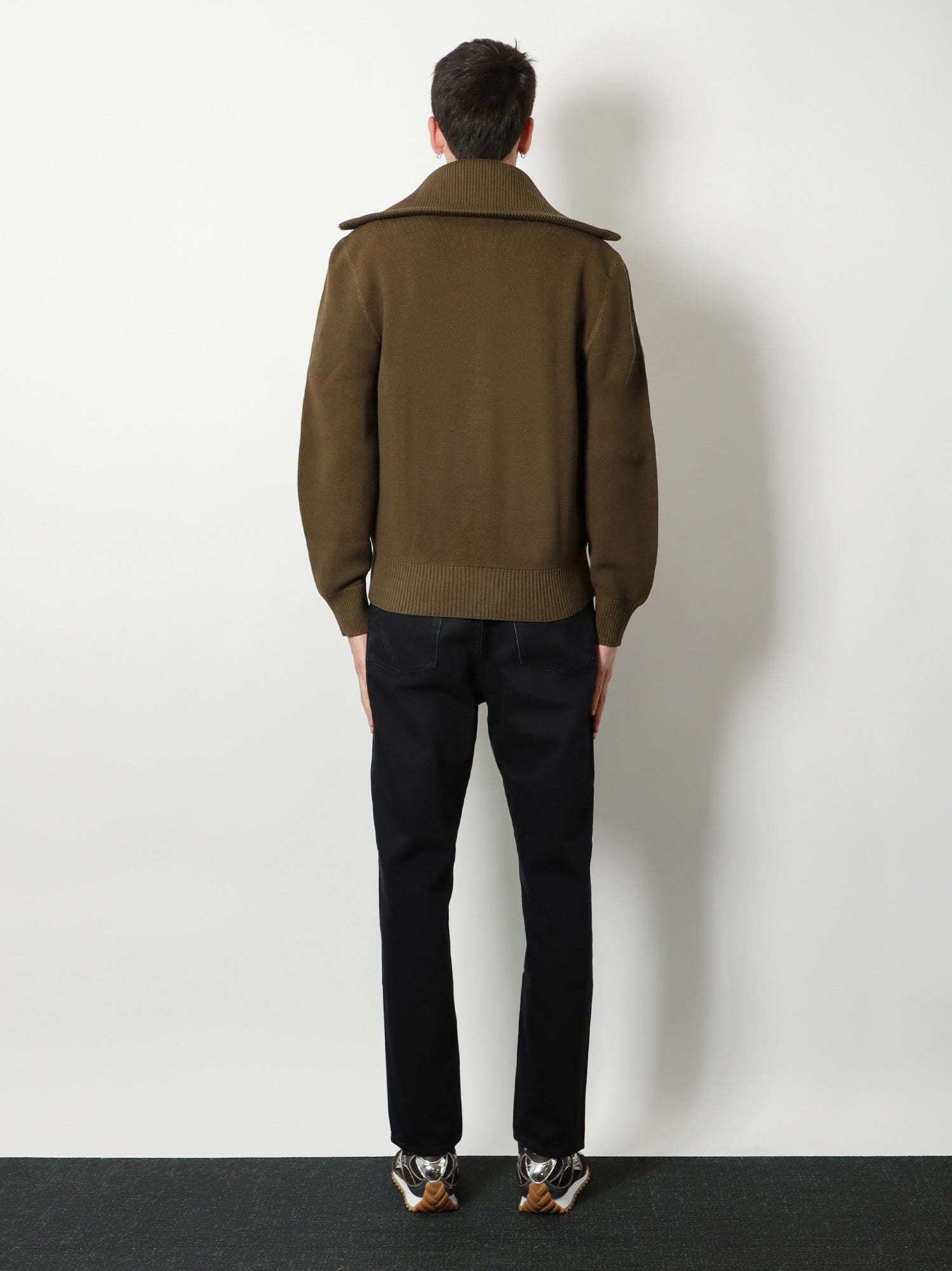 Bottega Veneta Black Denim Trousers With Back Leather Patch