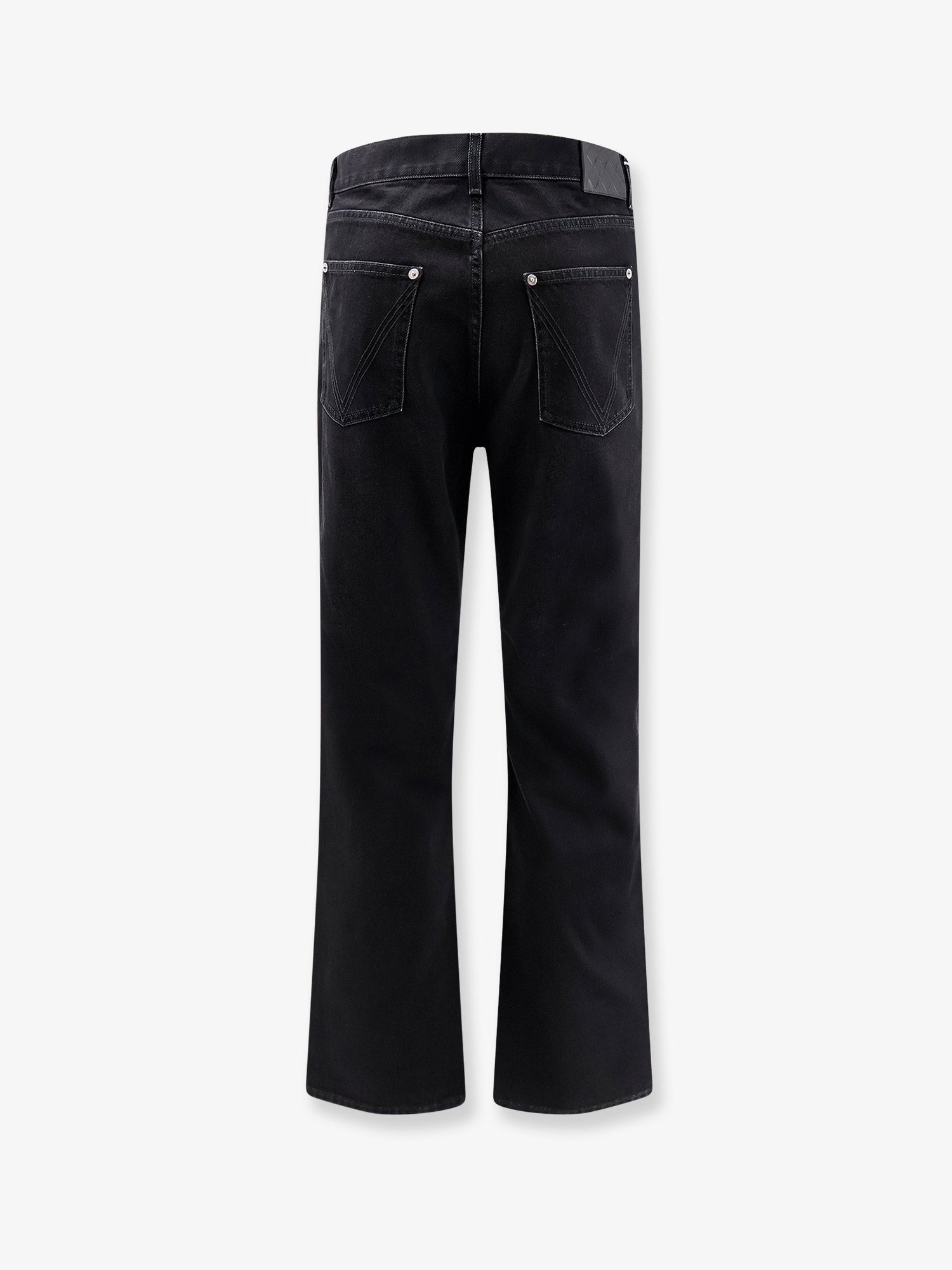 Bottega Veneta Black Denim Trousers With Back Leather Patch