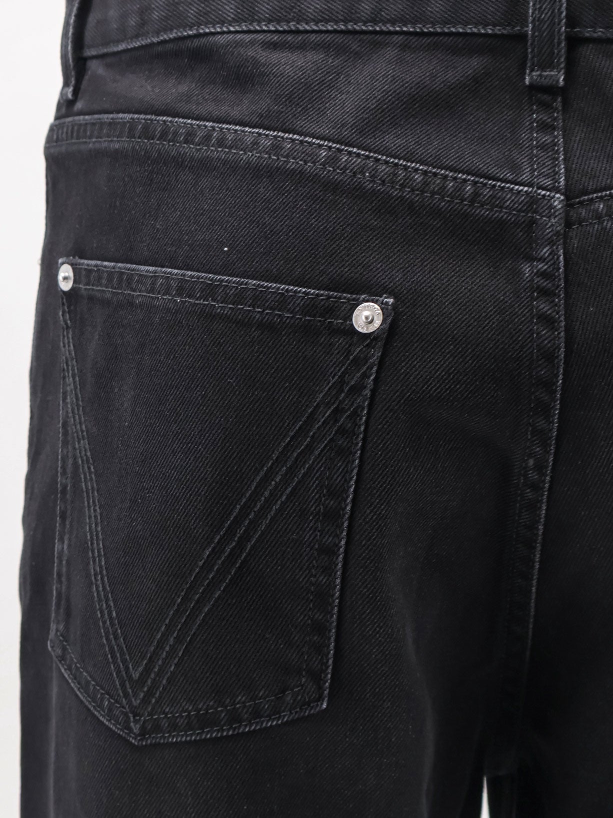 Bottega Veneta Black Denim Trousers With Back Leather Patch