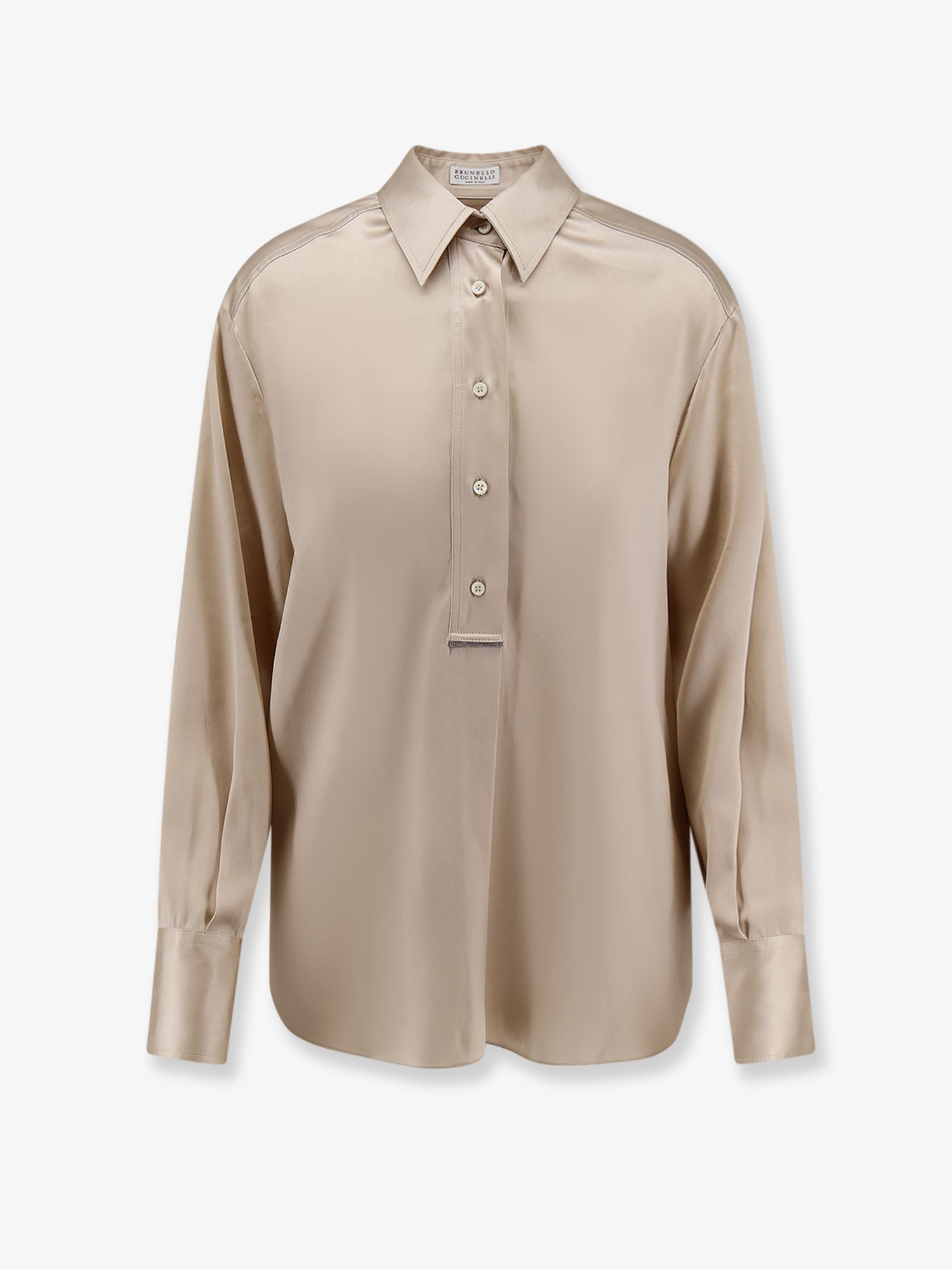 Brunello Cucinelli Silk Shirt With Monili Detail