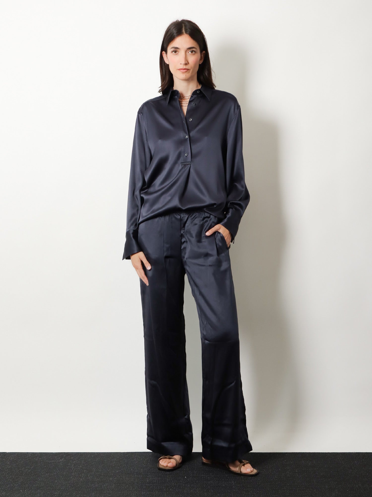 Brunello Cucinelli Silk Trousers