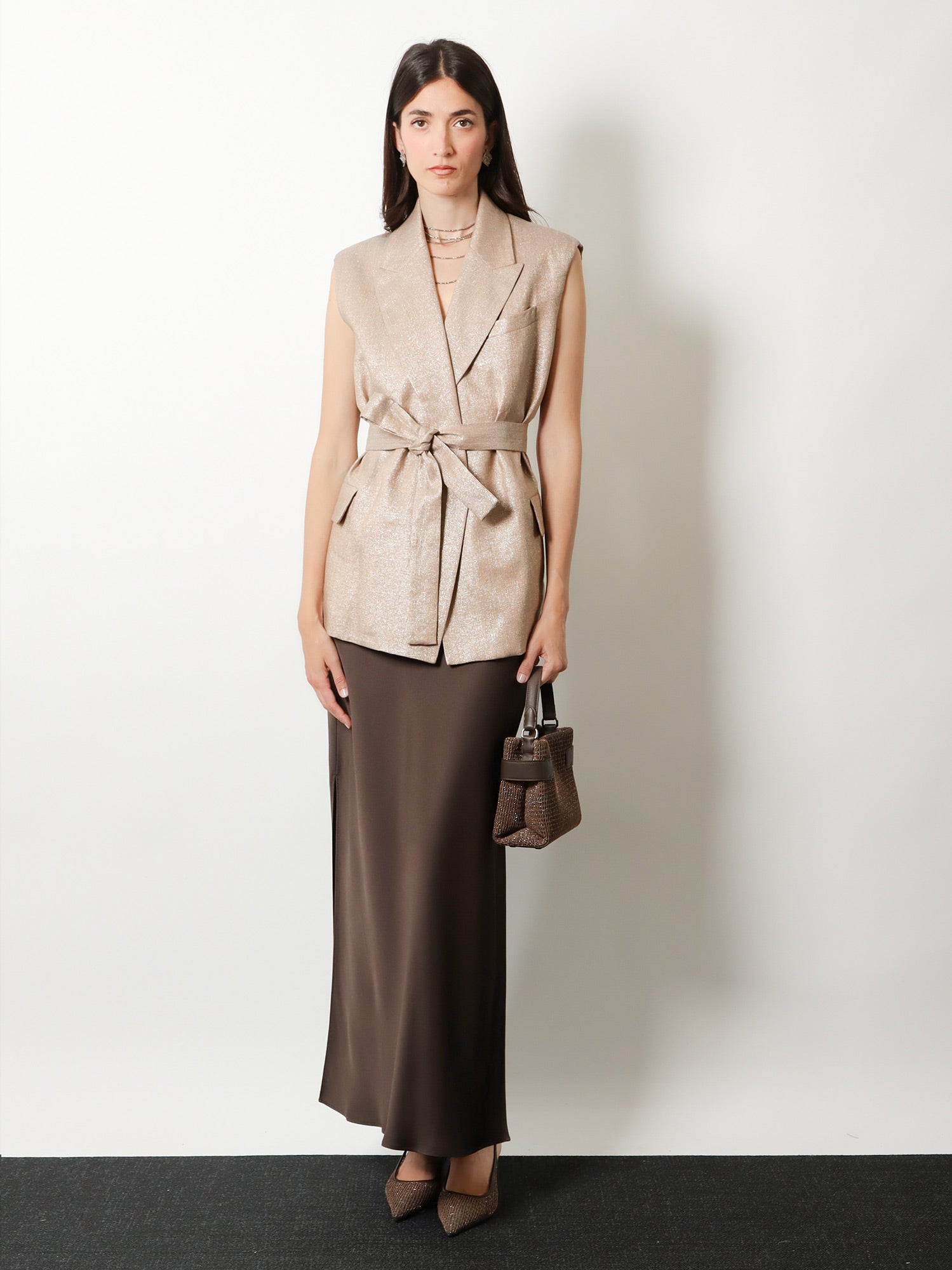 Brunello Cucinelli Satin Long Skirt