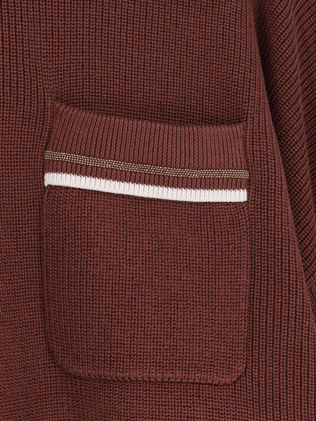 Brunello Cucinelli Cotton Sweater With Front Monili Detail