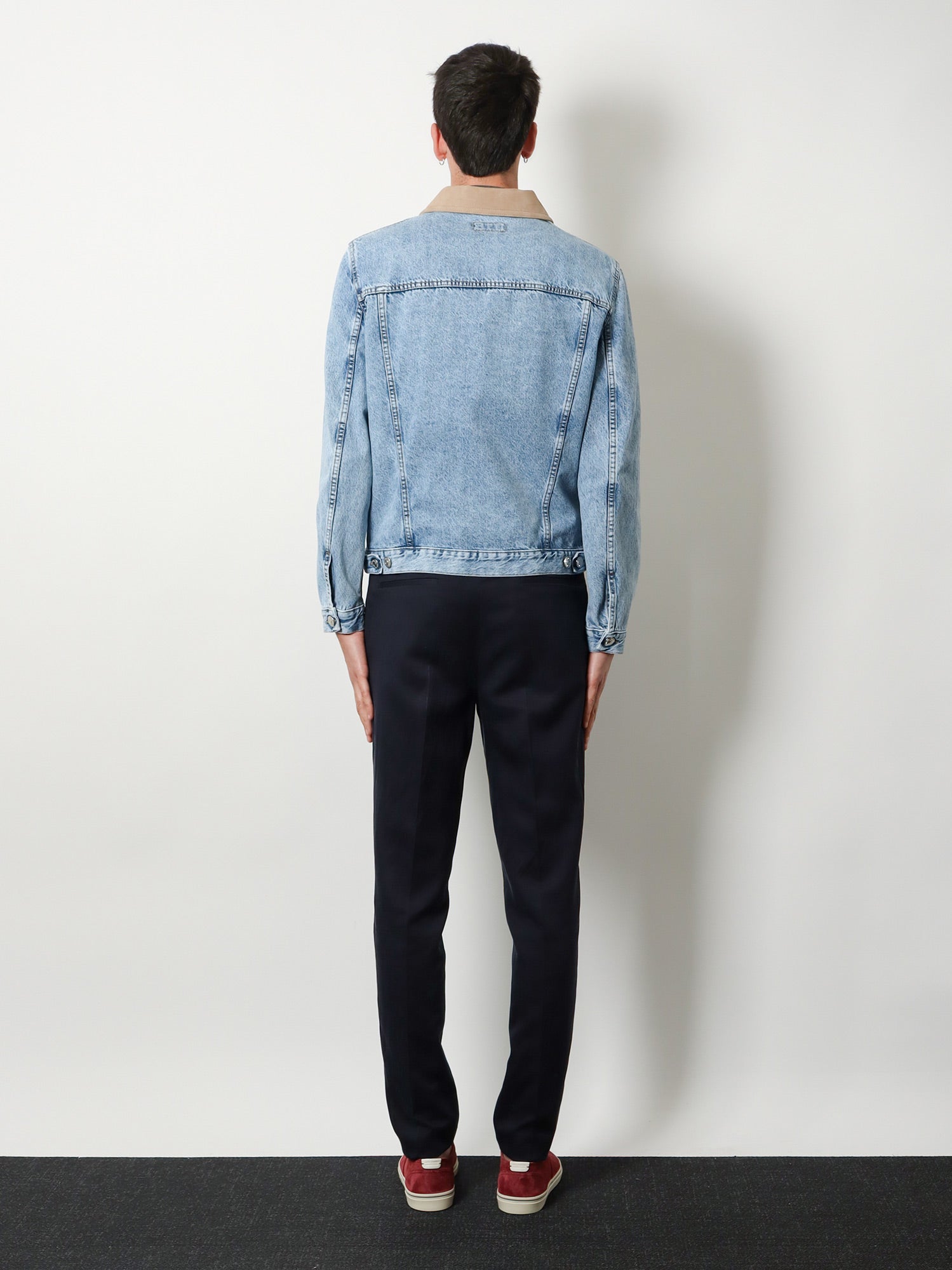 Brunello Cucinelli Denim Jacket With Suede Collar