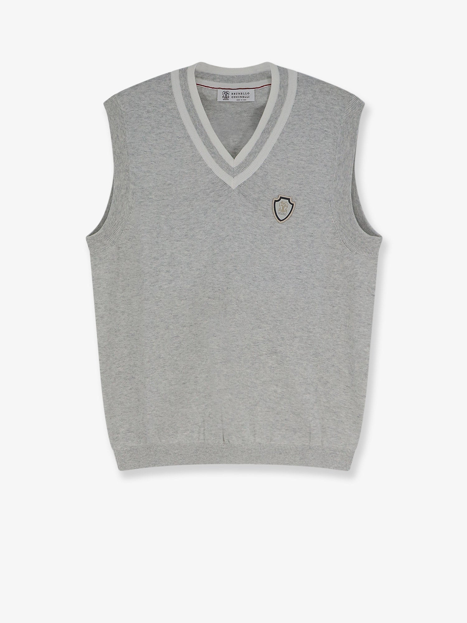 Brunello Cucinelli Cotton Vest With Front Logo Patch
