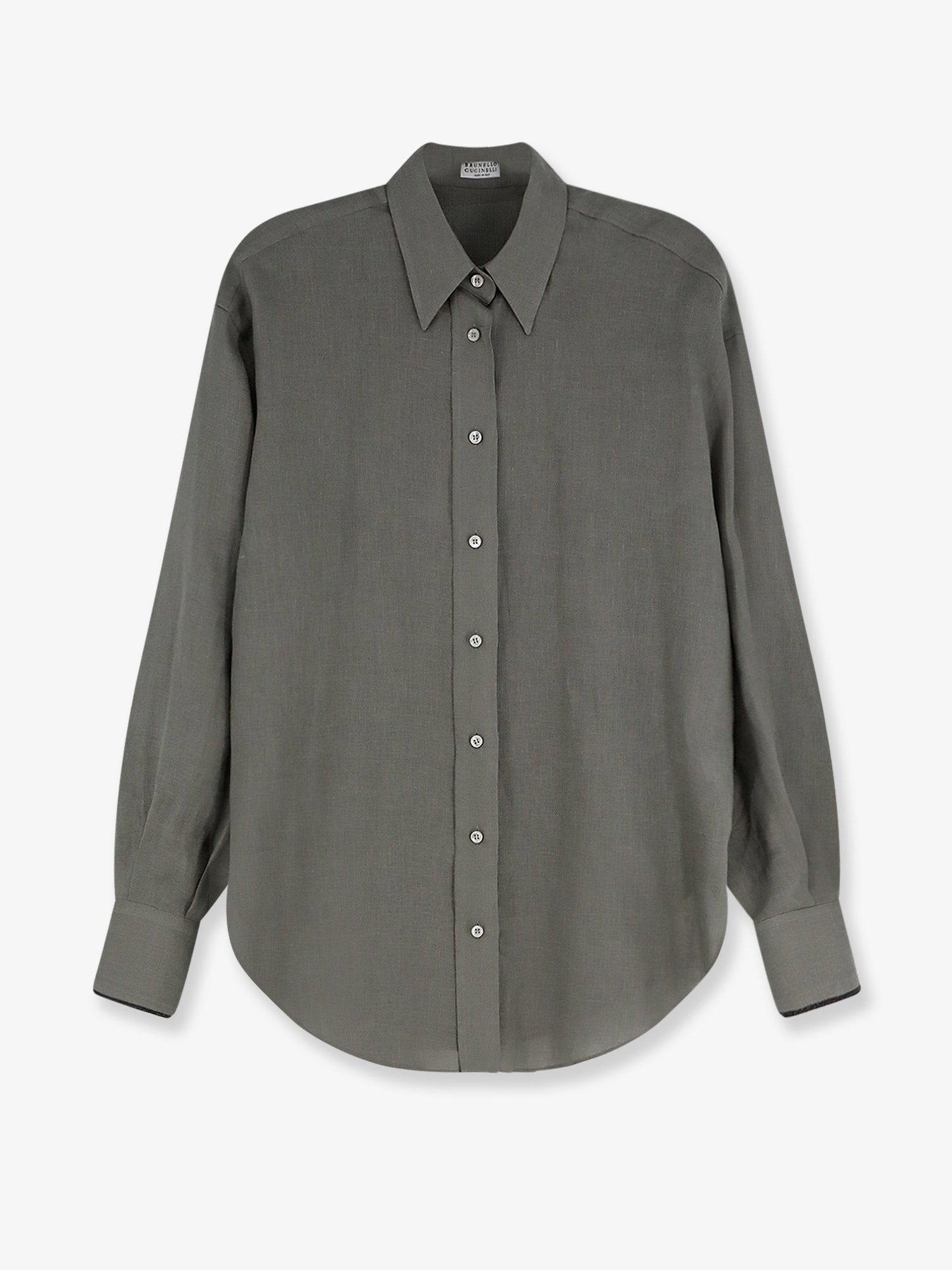 Brunello Cucinelli Linen Shirt With Monili Detail