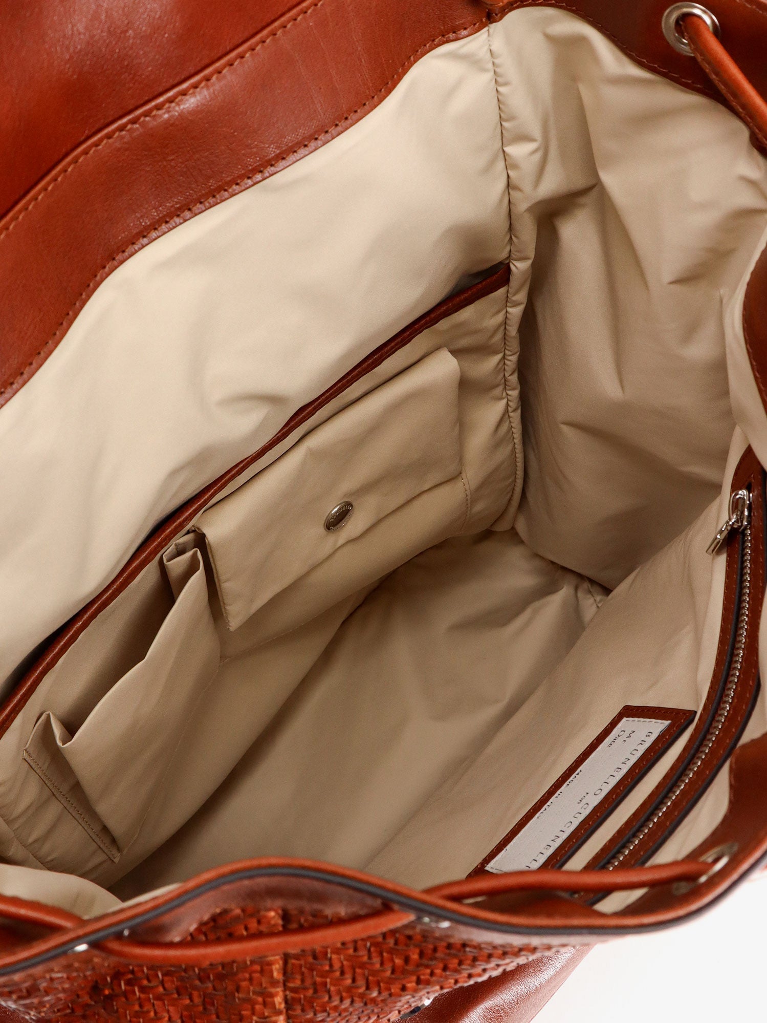 Brunello Cucinelli City Leather Backpack With Engraved Lettering Logo