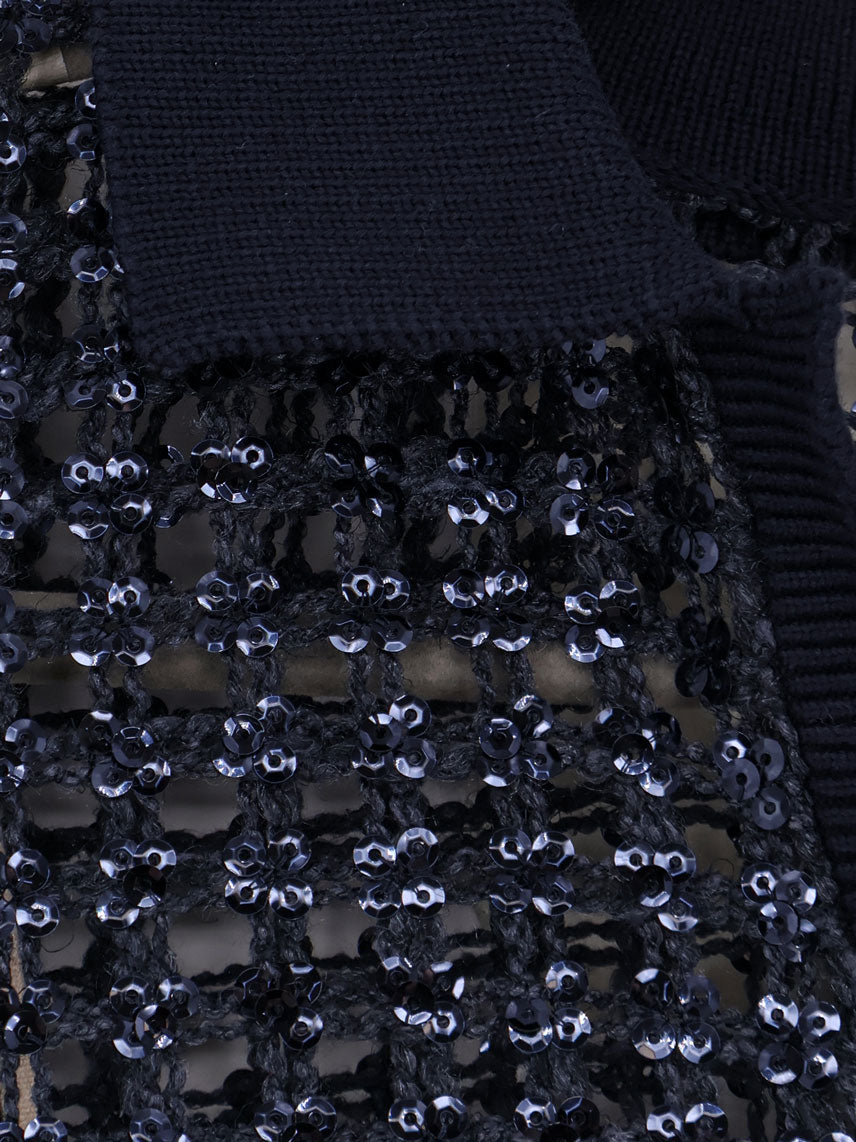 Brunello Cucinelli Silk And Linen Sweater With Sequins