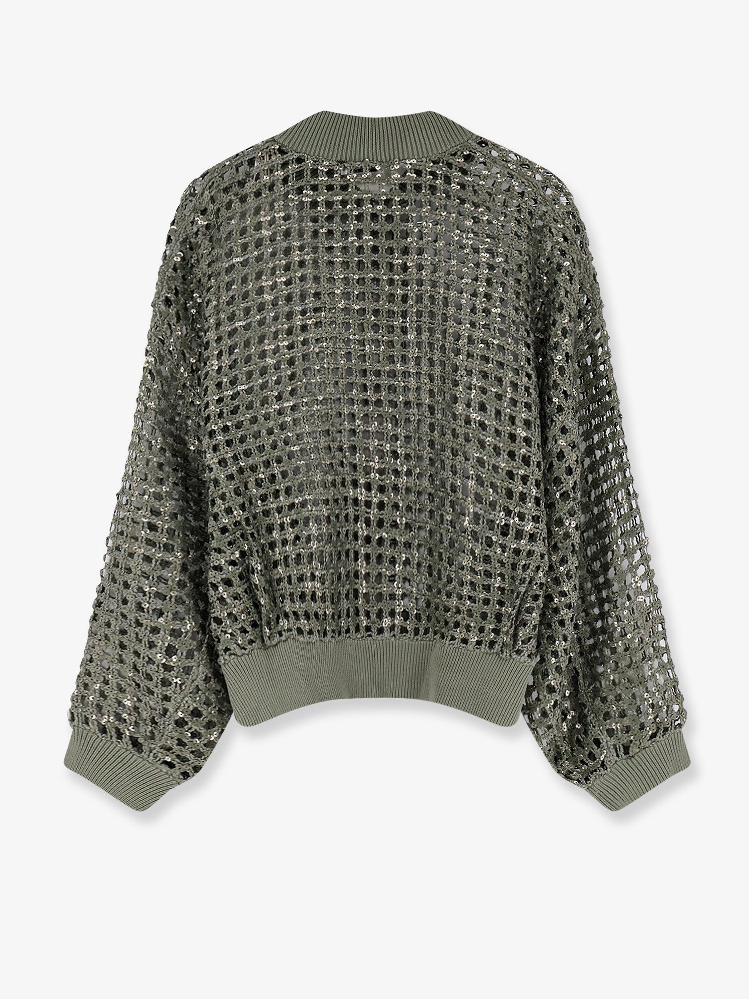 Brunello Cucinelli Dazzling Net Embroidery Silk And Linen Cardigan