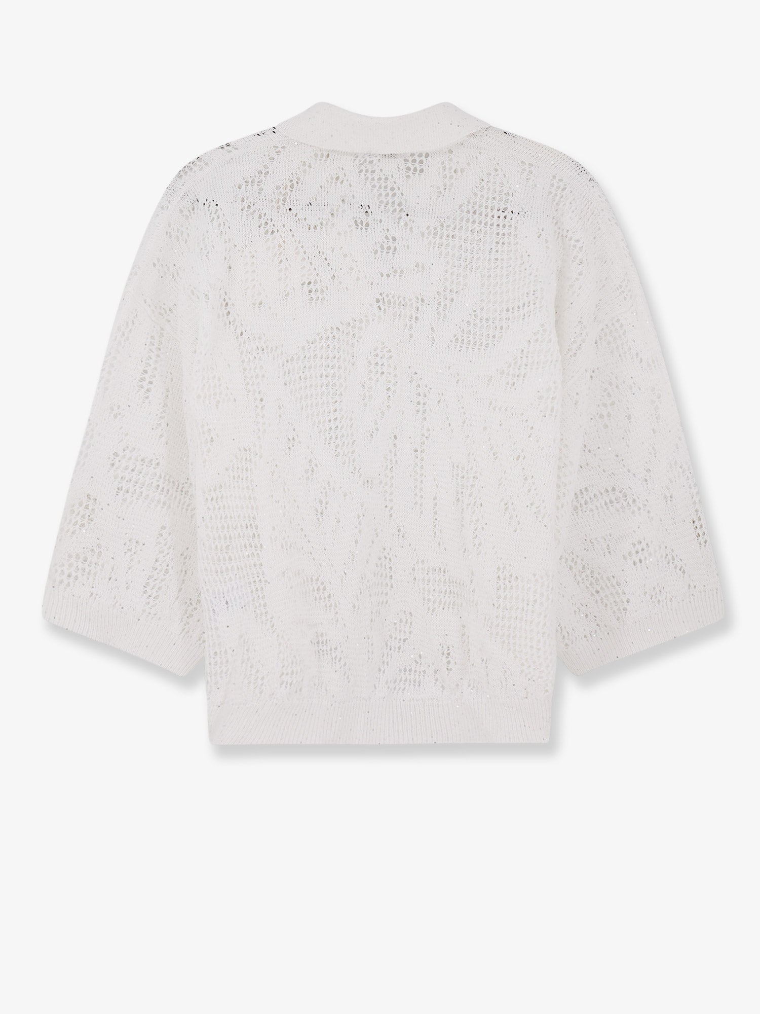 Brunello Cucinelli Linen And Cotton Sweater With All-over Sequin Motif